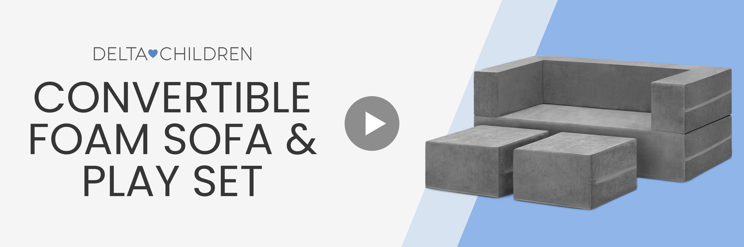Delta+convertible+sofa+ +play+set+ +cfo1010 5000+grey+web