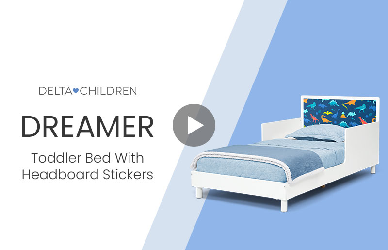 Bb81448gn 1650+dreamer+toddler+bed+w headboard+stickers+video+mobile