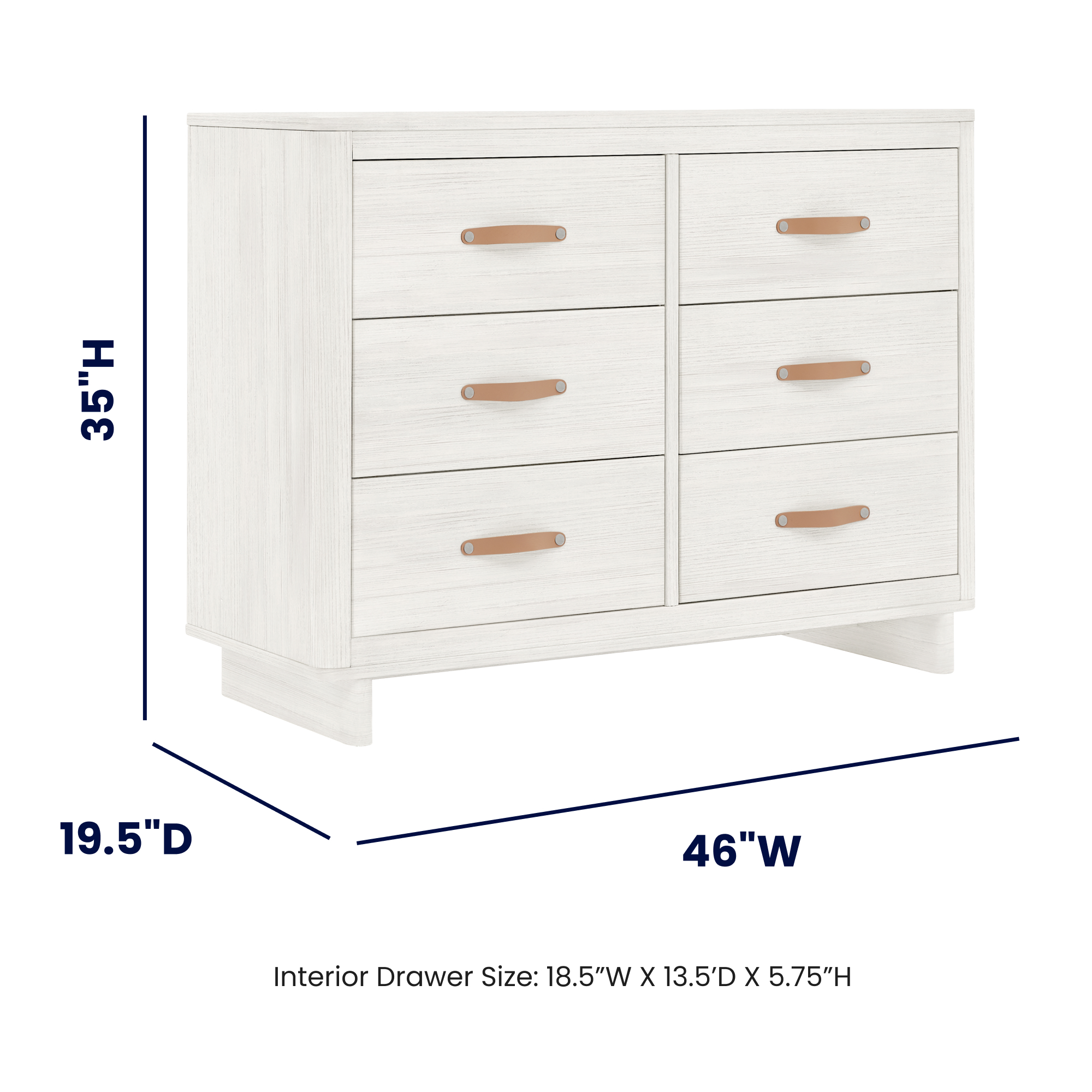 W132060 1545 skye 6drawer dresser antique white callout 03