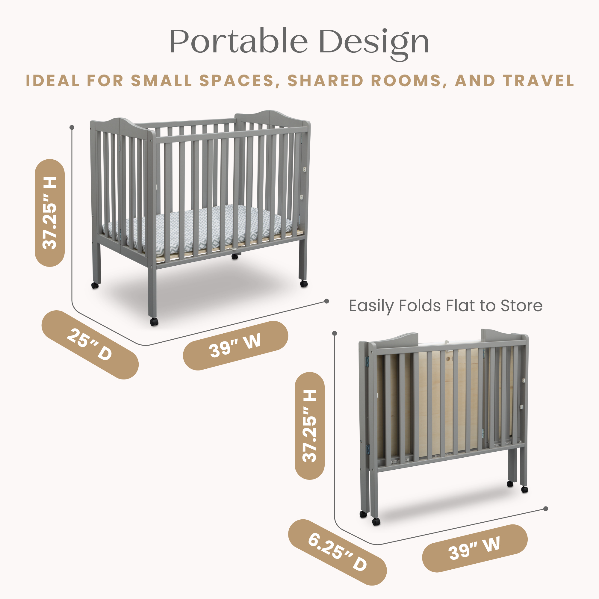 4470 026 folding portable crib callout 103