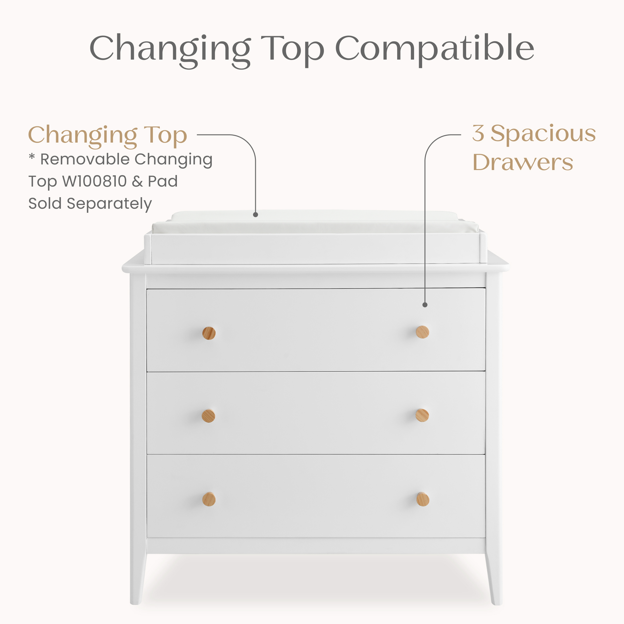 W162430 123 casey 3drawer dresser bianca white wnatural callout 101