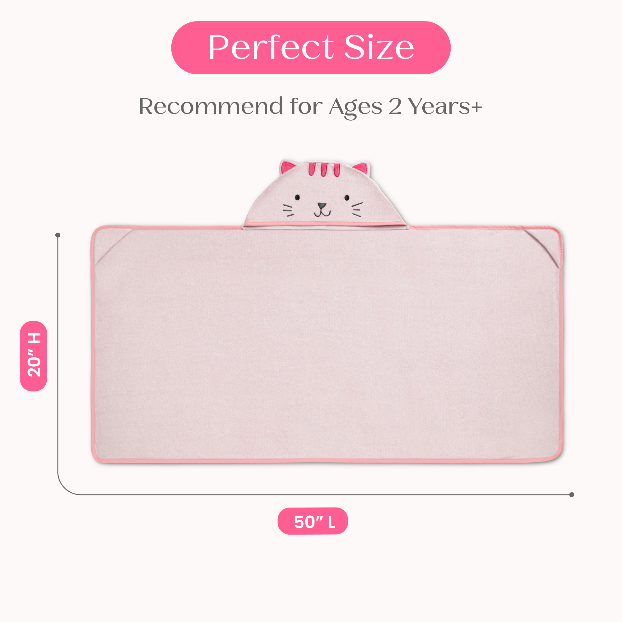 Nu80182gn 1261 kids hooded towel cat callout 103