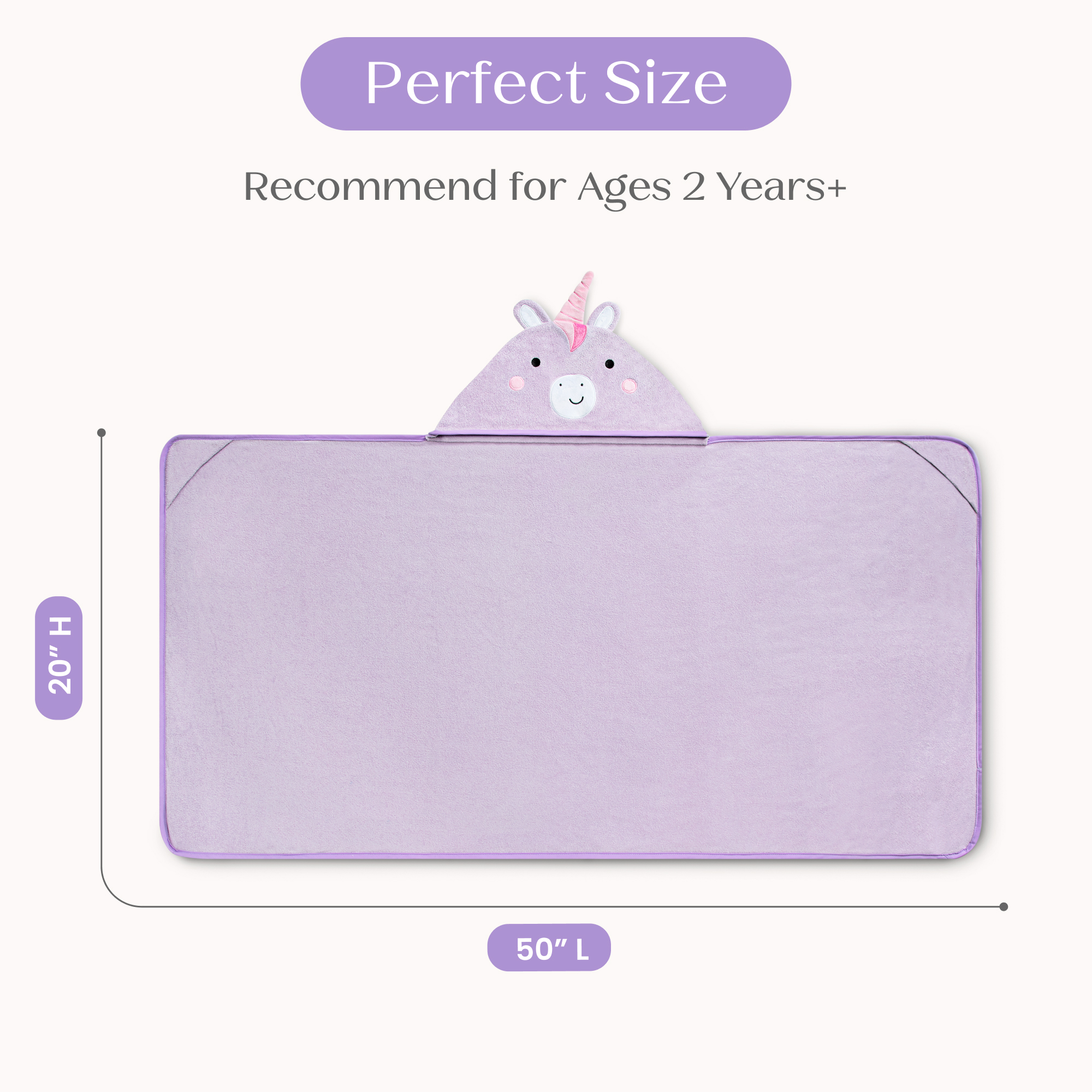 Nu80182gn 1262 kids hooded towel unicorn callout 103