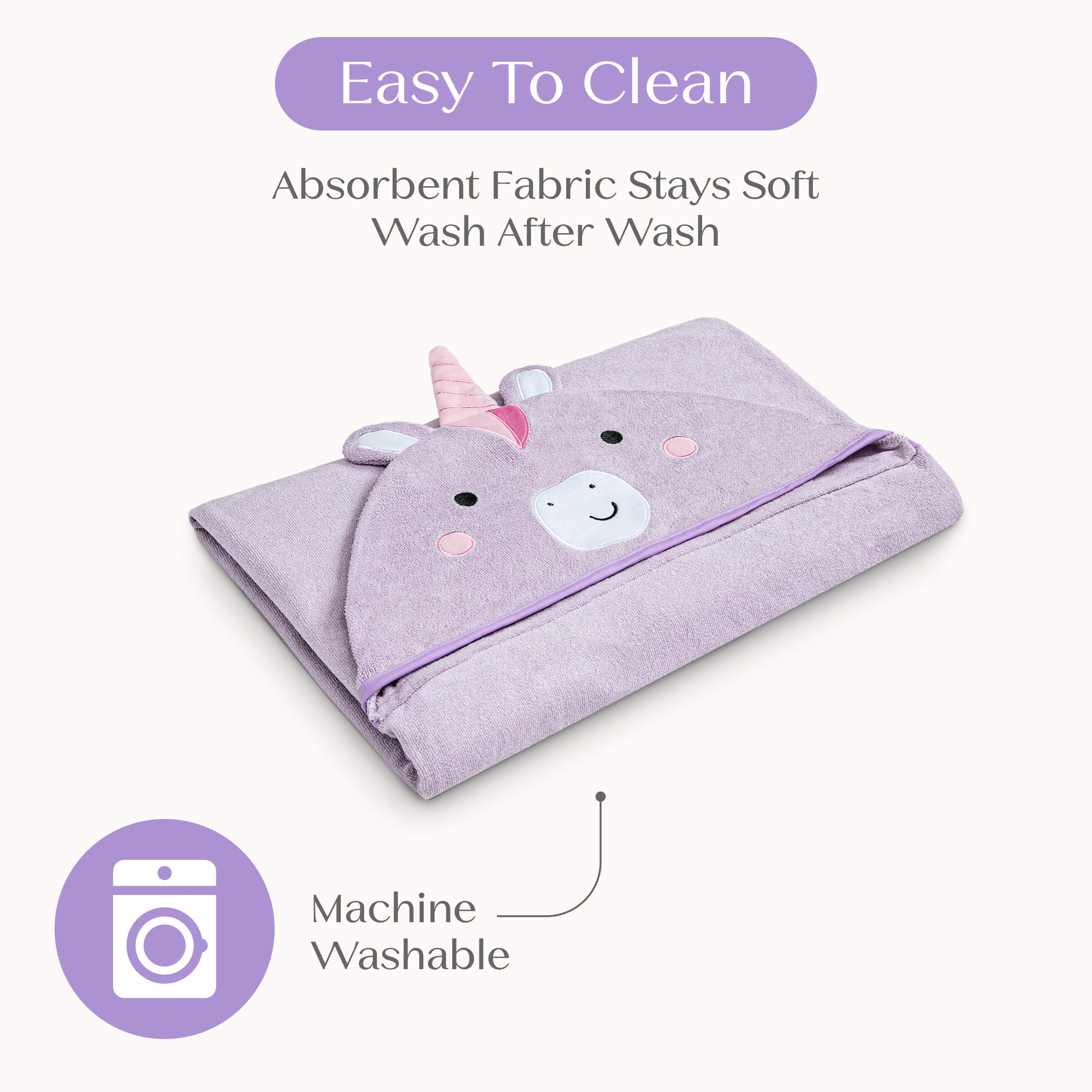Nu80182gn 1262 kids hooded towel unicorn callout 104