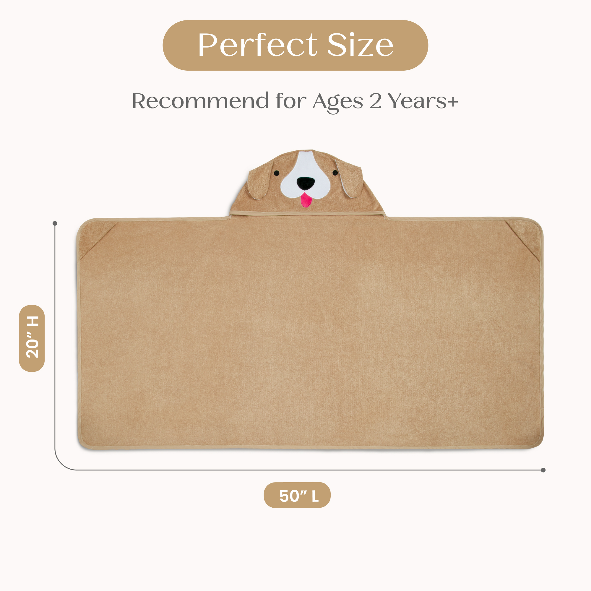 Nu80182gn 1239 kids hooded towel dog callout 103