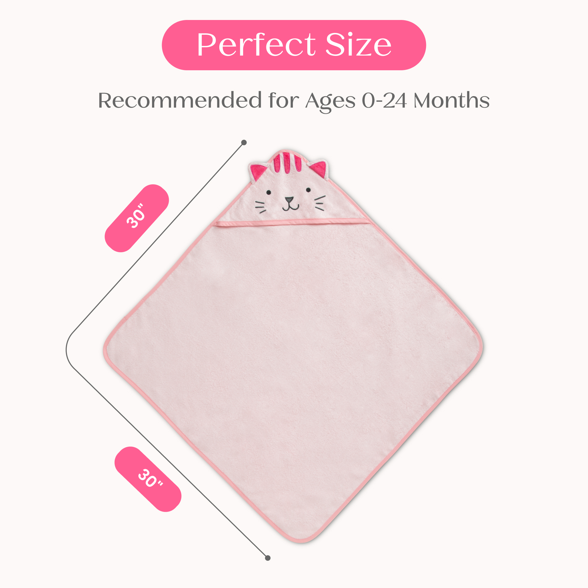Nu80184gn 1261 infant hooded towel cat callout 102