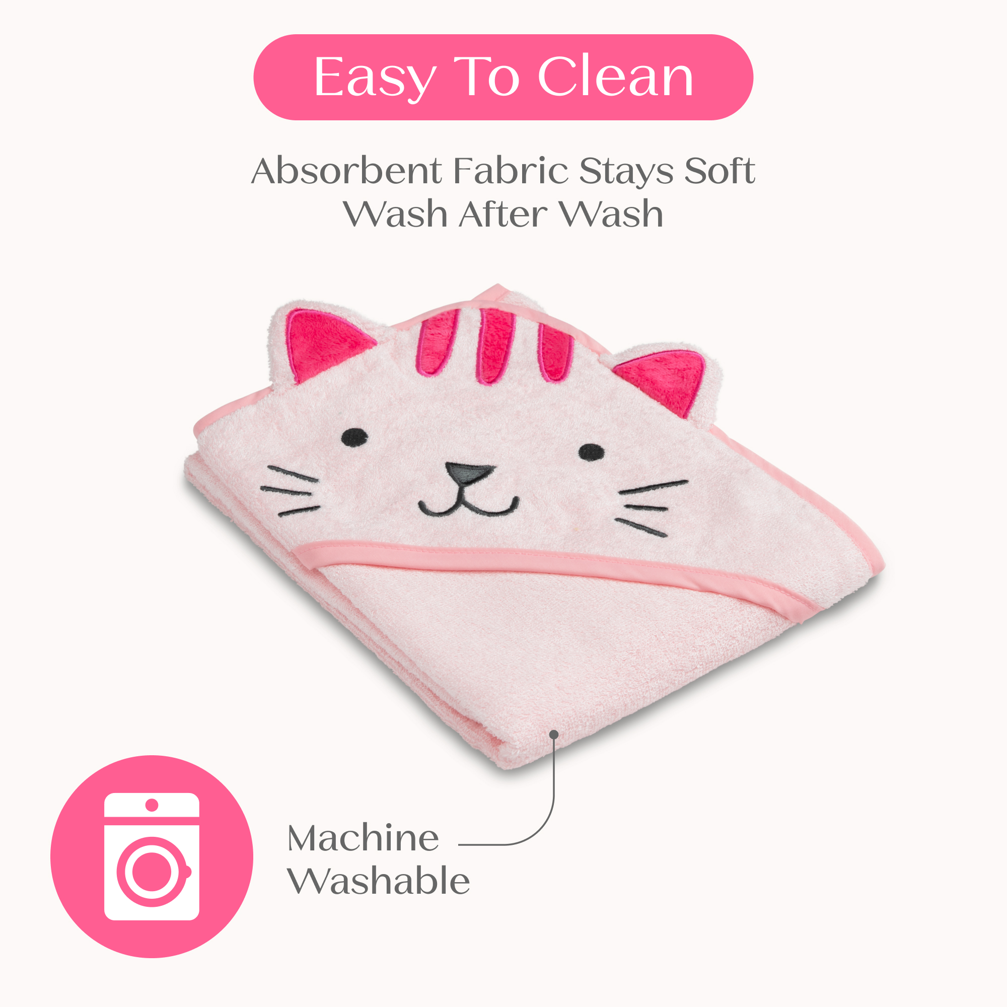 Nu80184gn 1261 infant hooded towel cat callout 103