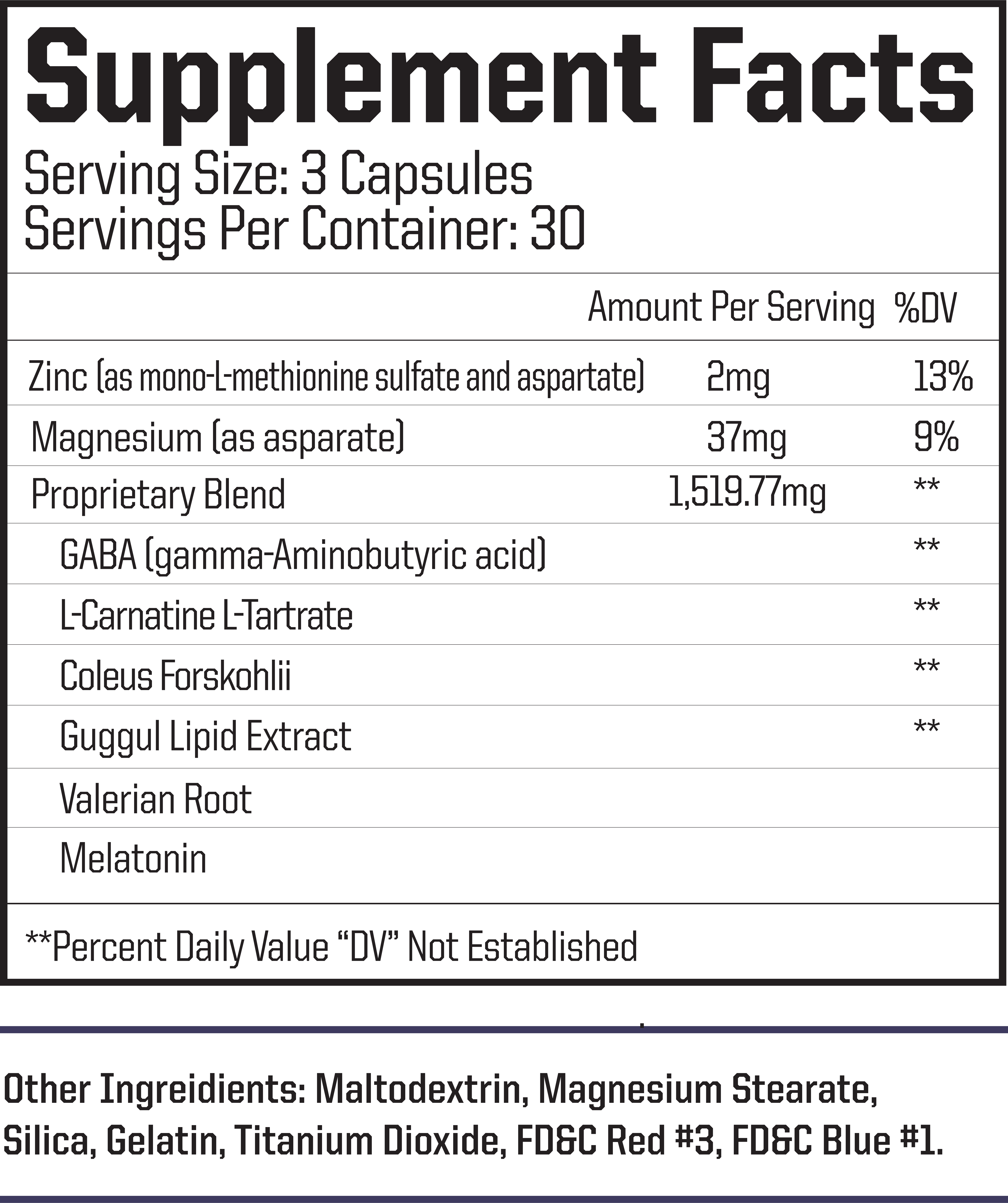 SleepOne Supplement Facts SleepOne Supplement Facts