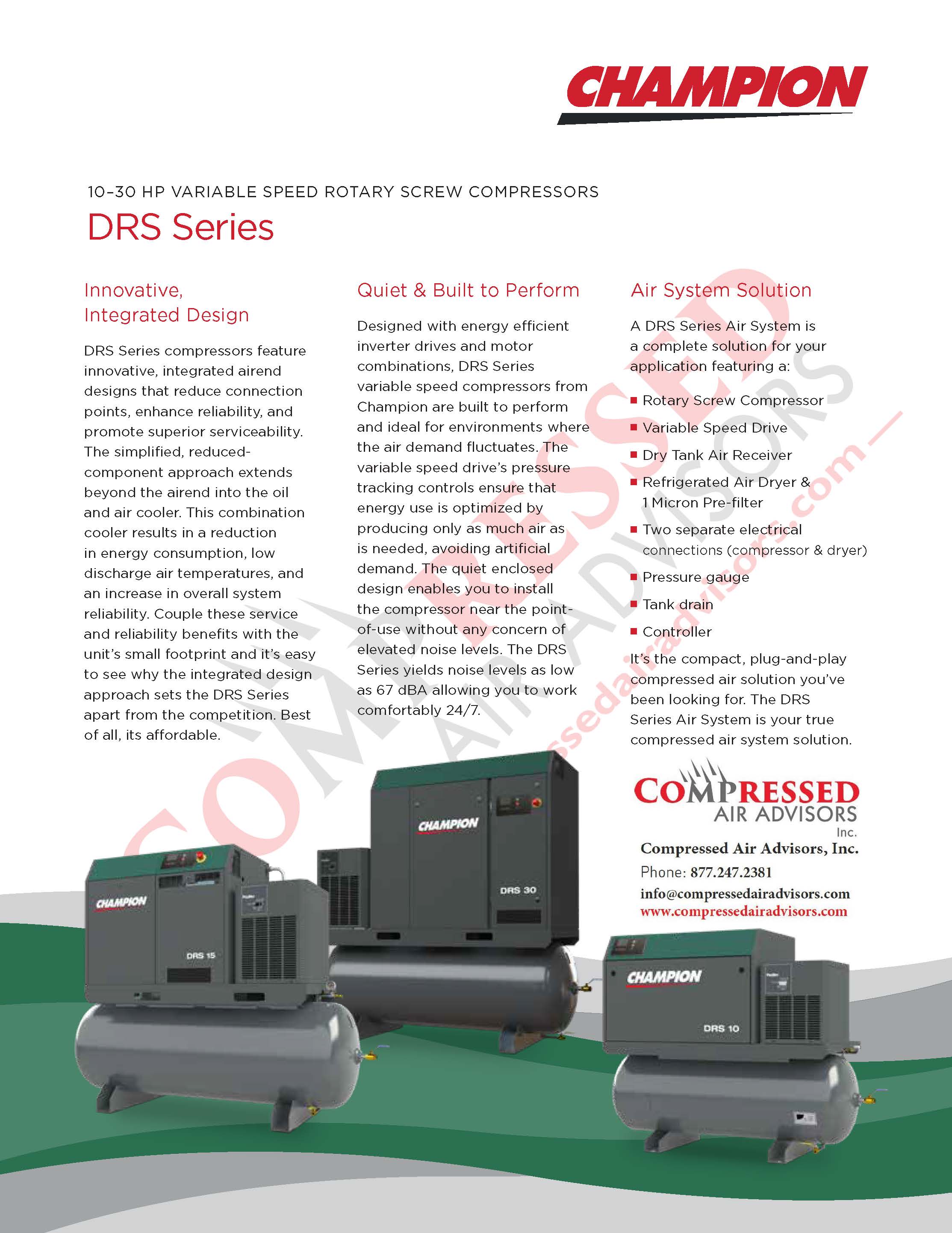 Champion DRS10A Variable Speed Rotary Screw Air Compressor