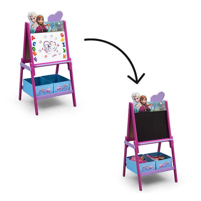 HURRISE Double-Sided Magnetic Lifting All-In-One Wooden Kid's Art Easel with Paper Roll and Accessories