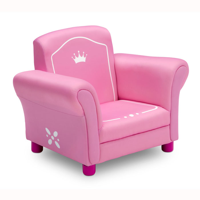 Kids pink princess chair and footrest