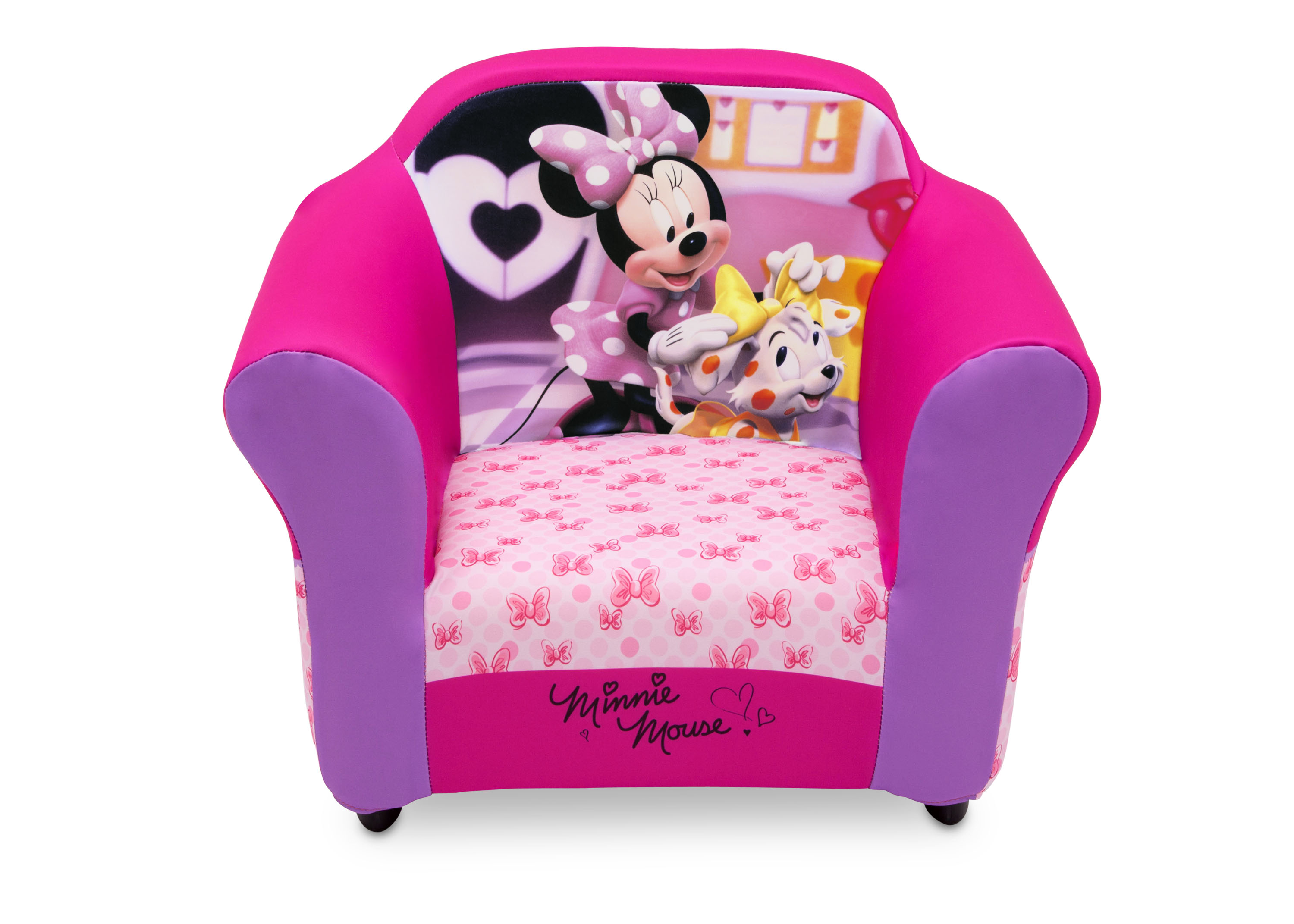 Disney Minnie Mouse Upholstered Chair With Sculpted Plastic Frame