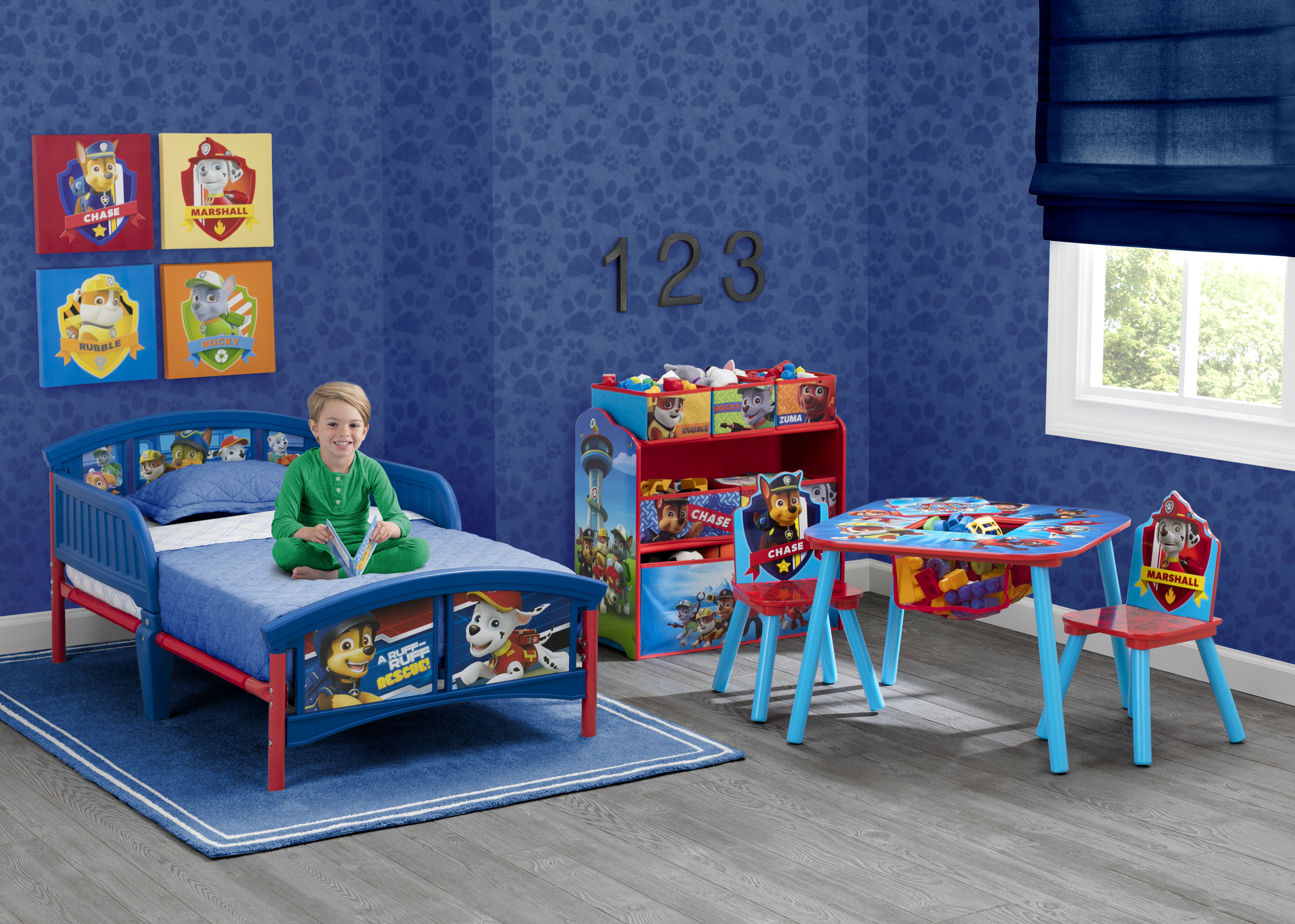 thumbnail image 2 of Paw Patrol Toy Box Kids Bedroom Furniture Organizer Chest Bin Chase Marshal 23.5x14.5x21.5 2 of 12