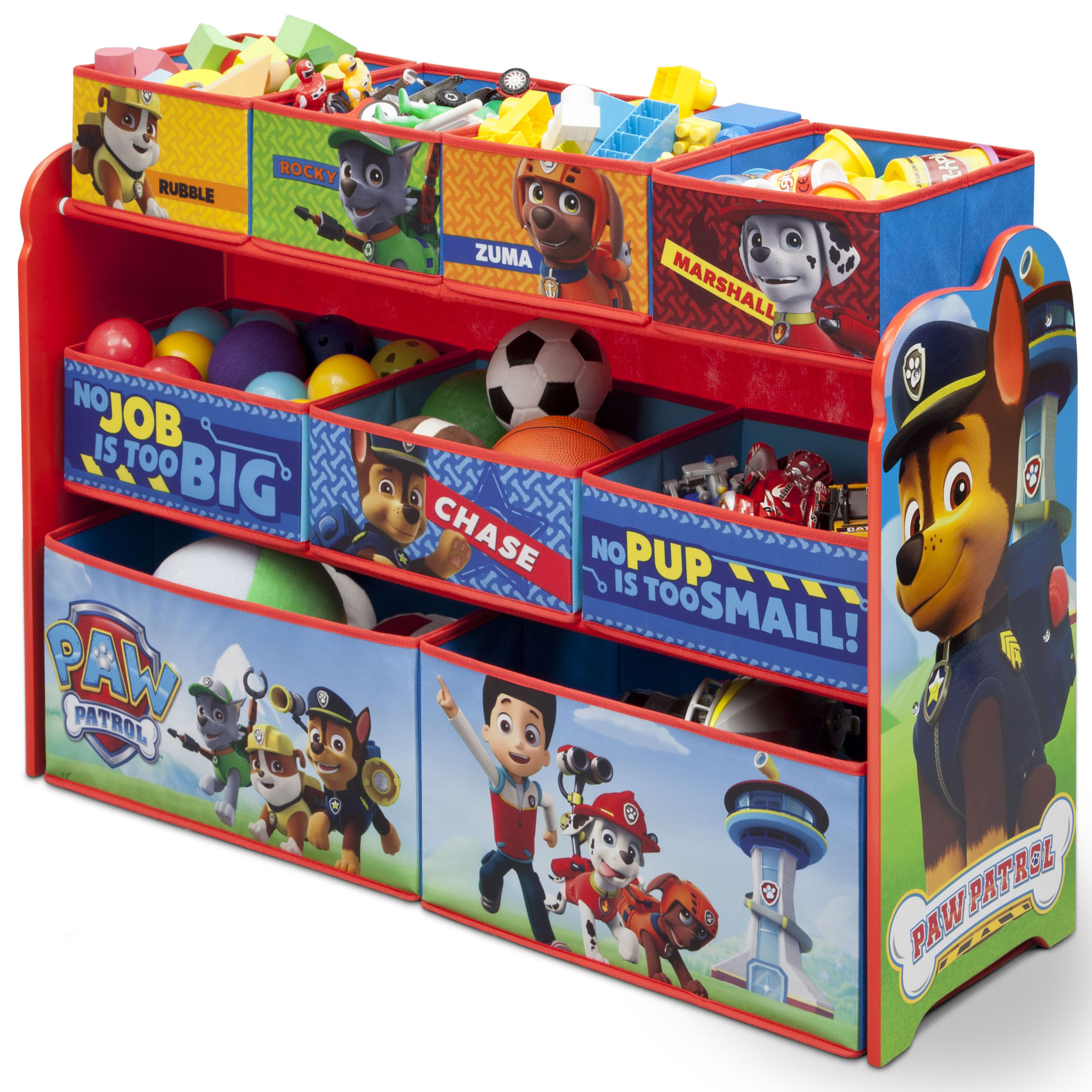 Paw Patrol Toy Box Kids Bedroom Furniture Organizer Chest Bin Chase Marshal 23.5x14.5x21.5