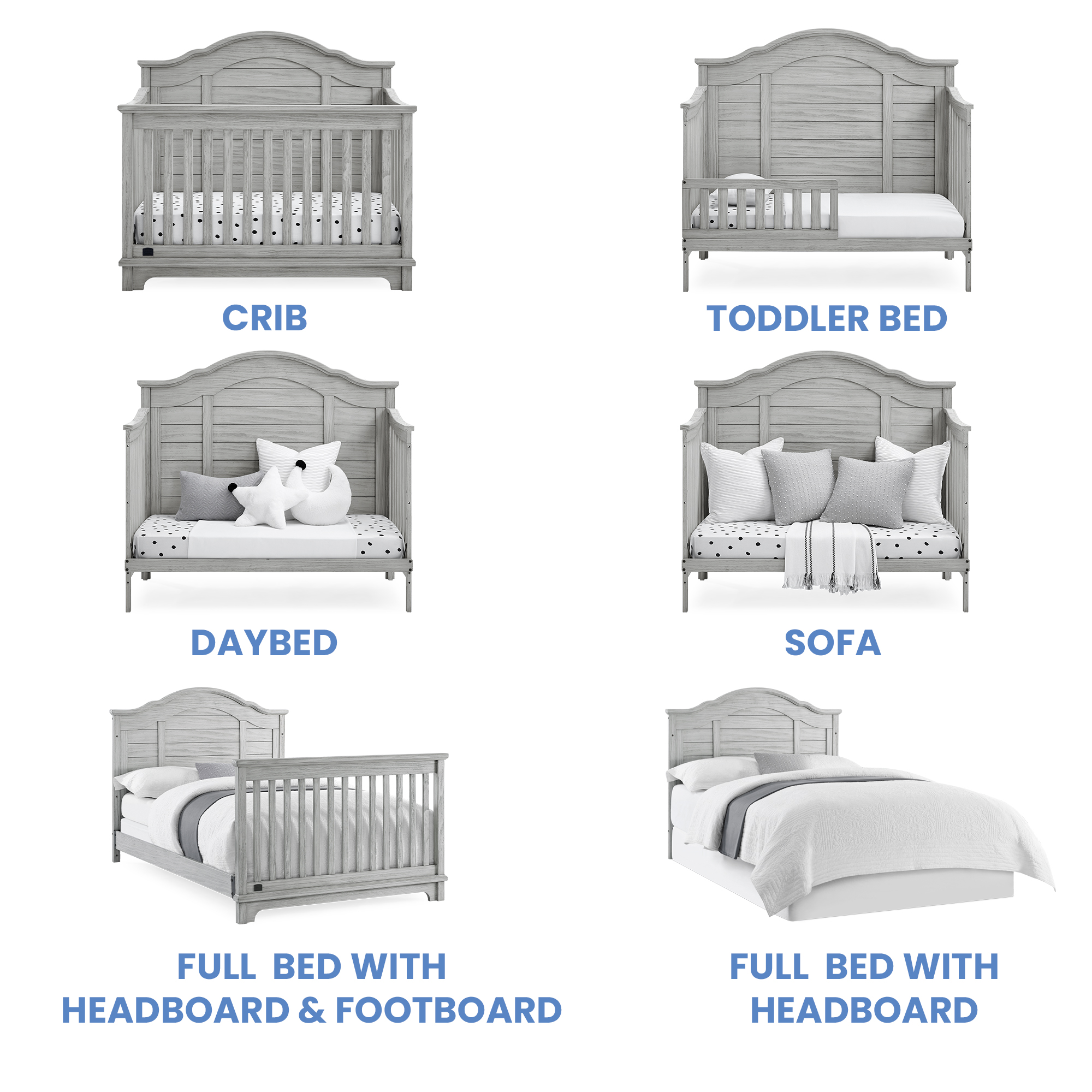 Asher 6in1 Convertible Crib with Toddler Rail Delta Children