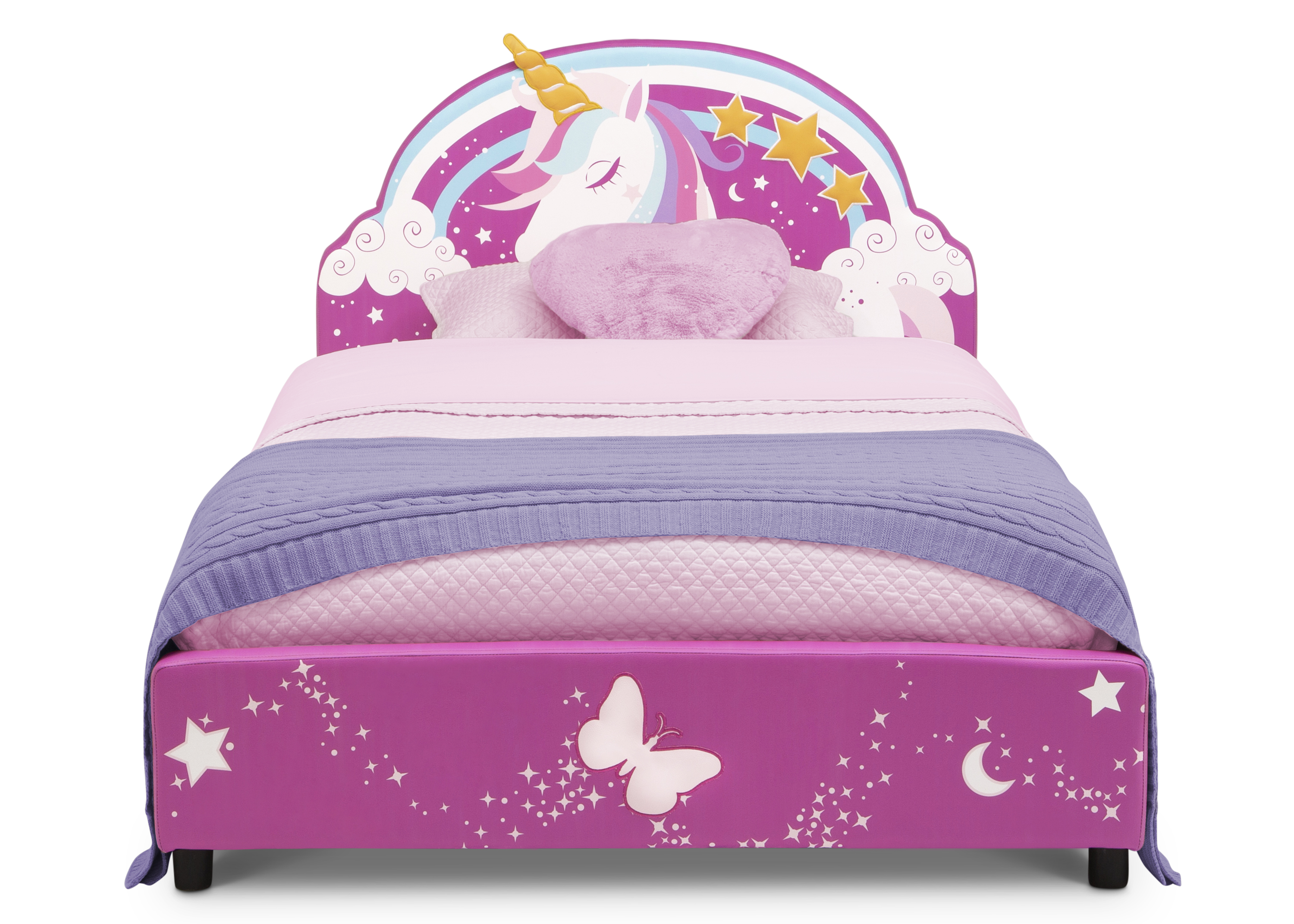 Unicorn Upholstered Twin Bed Delta Children