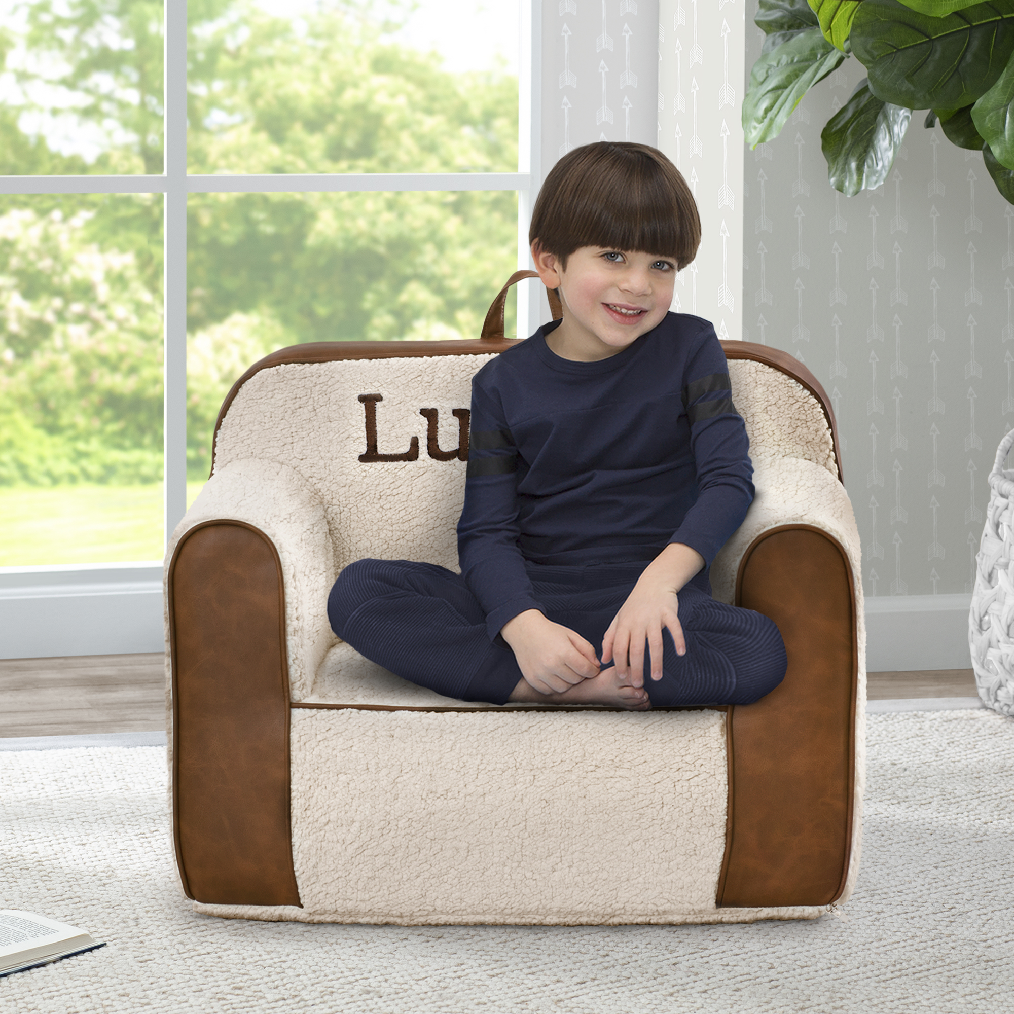 Kids deals leather chair