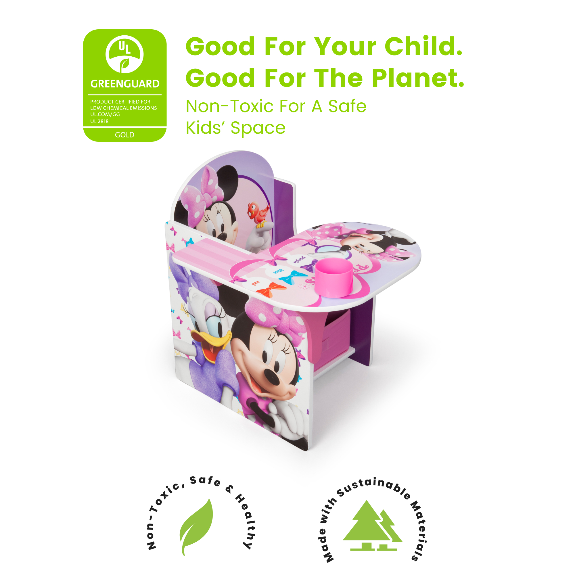 Minnie Mouse Chair Desk with Storage Bin Delta Children