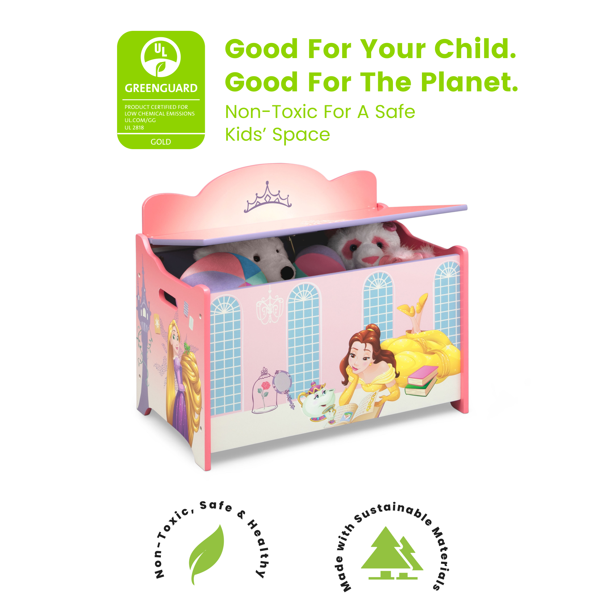 hond Een zin Berg Vesuvius Princess Deluxe Toy Box - Delta Children