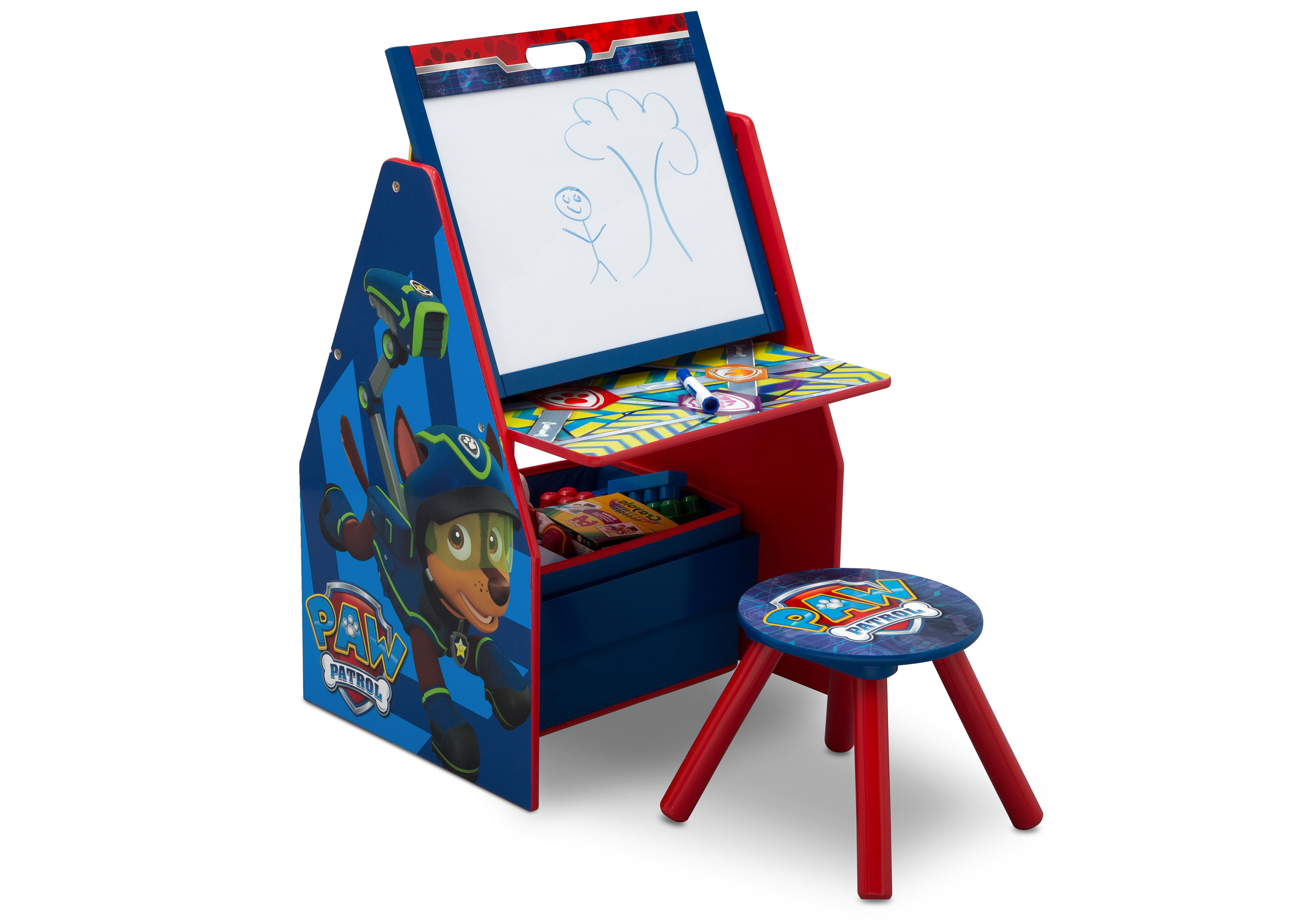 PAW Patrol Deluxe Kids Art Table Easel Desk Stool Delta Children