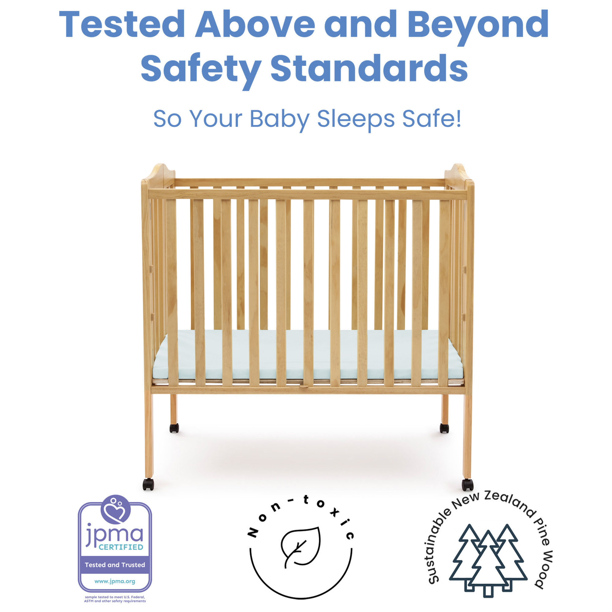 Folding Portable Mini Baby Crib with 1.5inch Mattress Delta Children