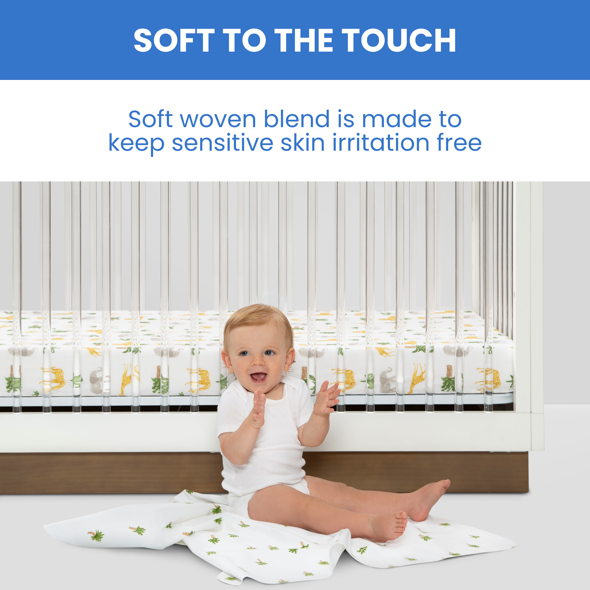 Sa2043+delta+children+fitted+crib+sheets+for+girls+and+boys+ +safari+friends+3