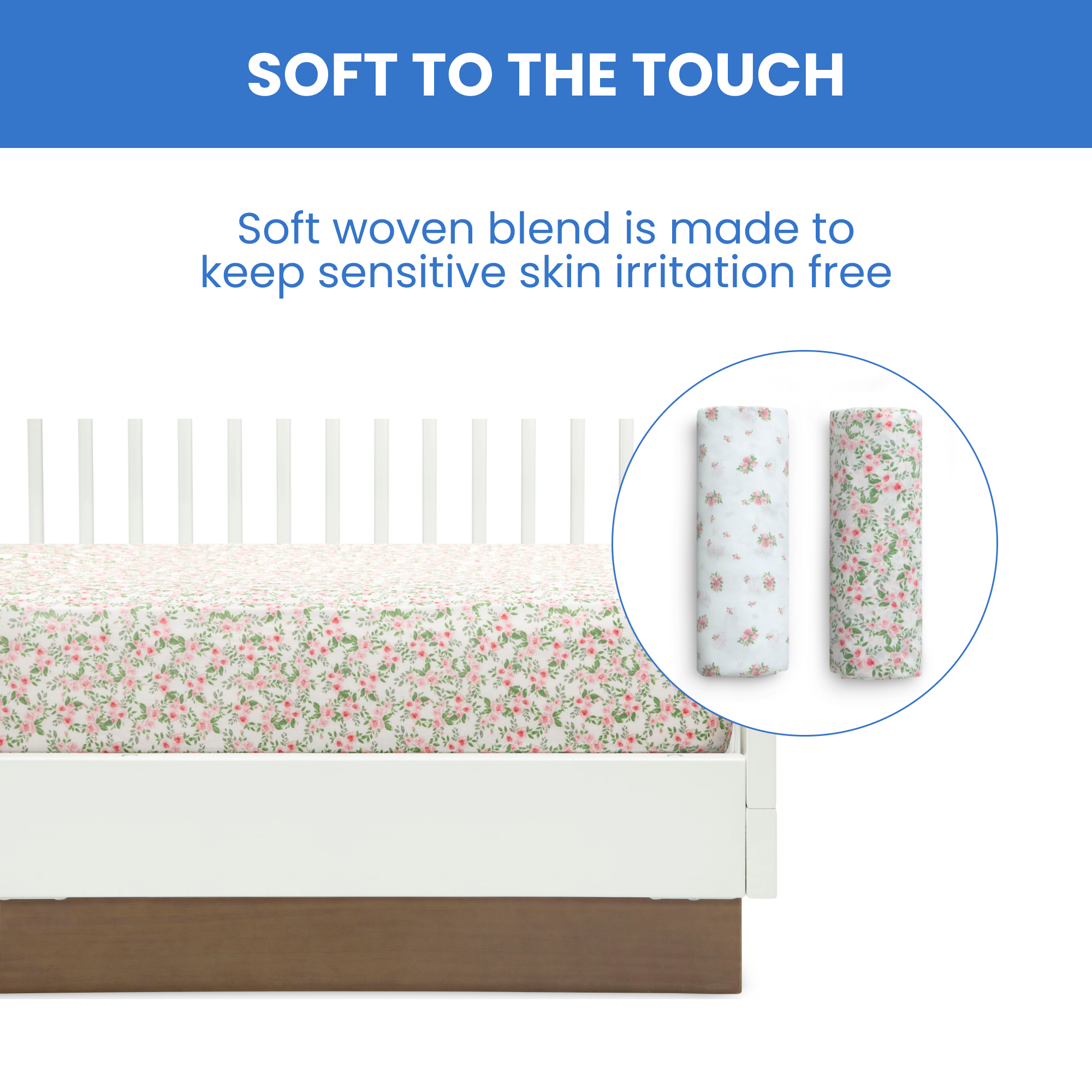Sa2042+delta+children+fitted+crib+sheets+for+girls+and+boys+ +pink+floral+3