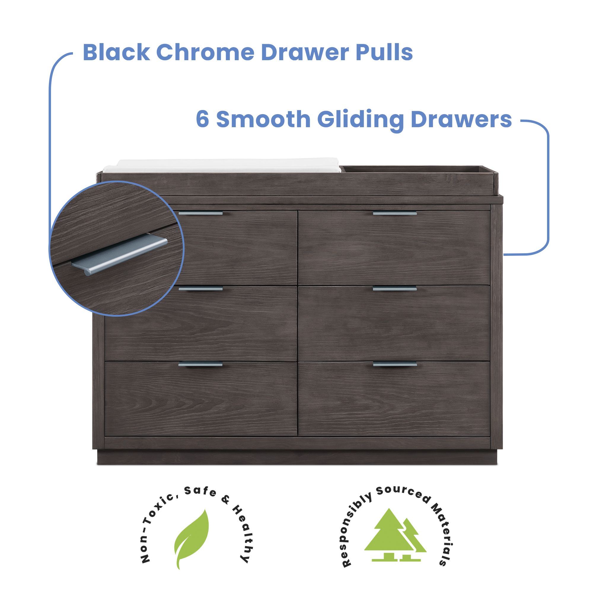 Forever 6 Drawer Dresser with Interlocking Drawers - Naturals Collecti ...