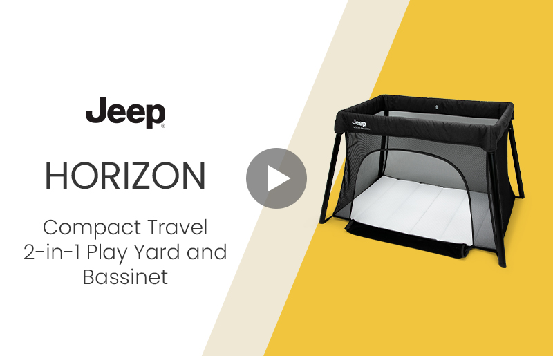 26125+(001,+2463)+jeep+horizon+compact+travel+2 in 1+play+yard+and+bassinet+mobile