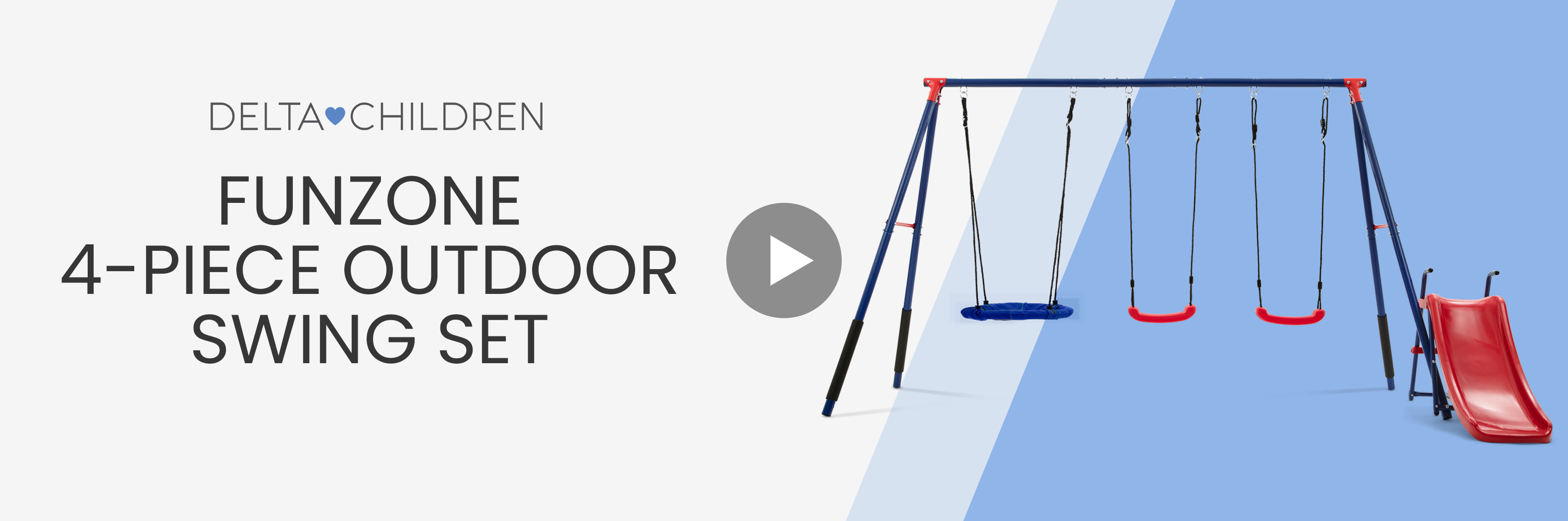 ハッピーベリー　0423 FunZone Outdoor Metal 4-Piece Swing Set - Includes 2 Swings