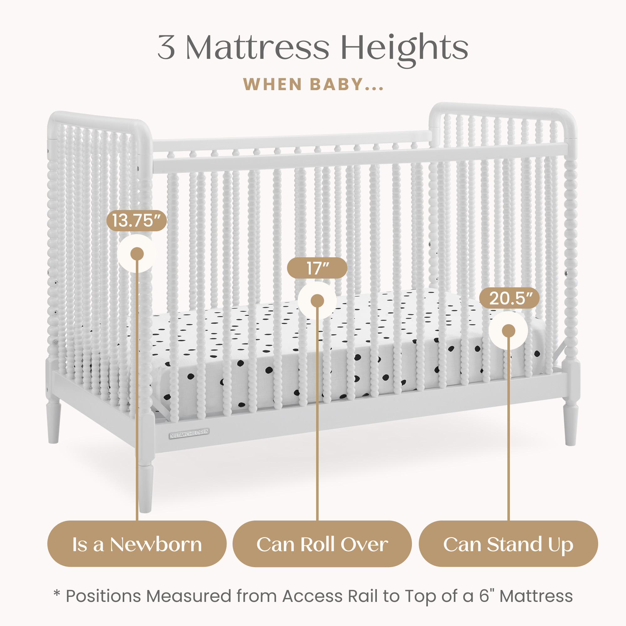 W135130 130 saint 4in1 crib bianca white callout 04