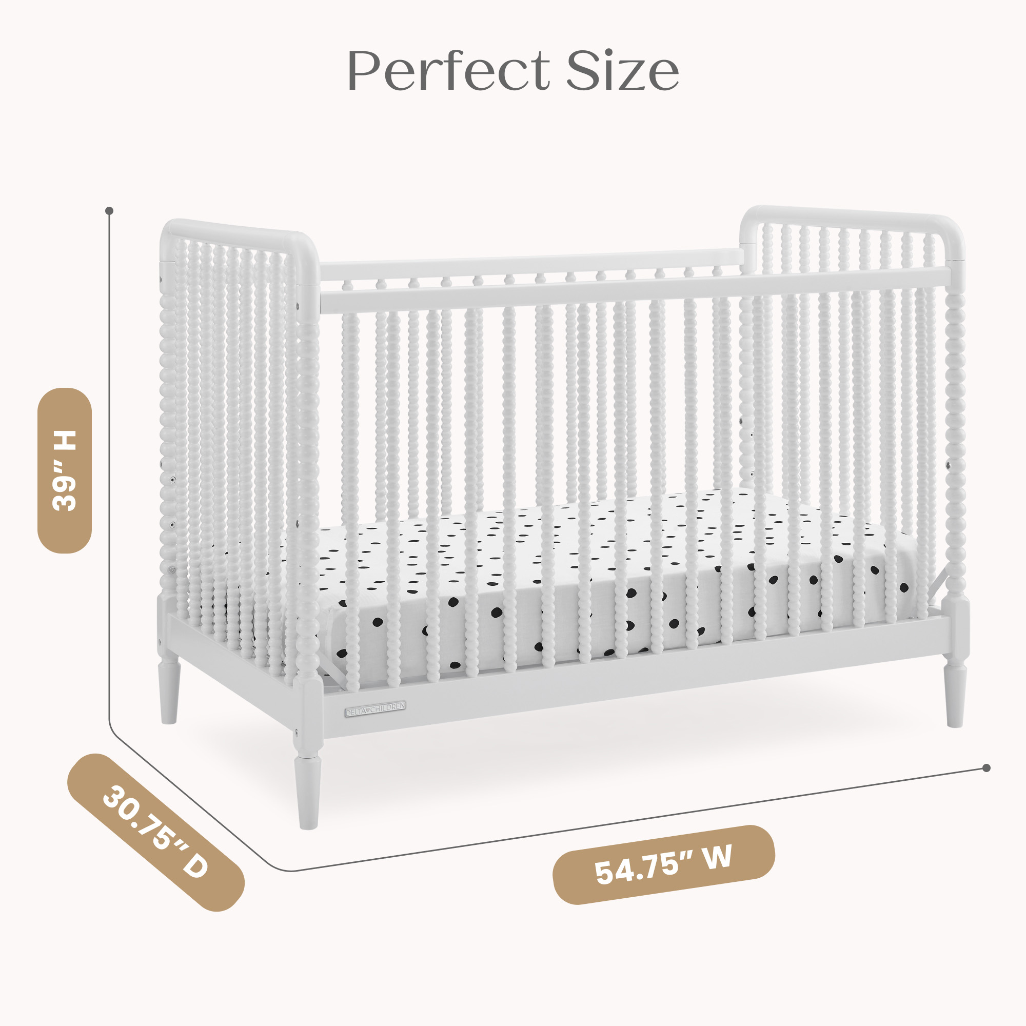 W135130 130 saint 4in1 crib bianca white callout 05