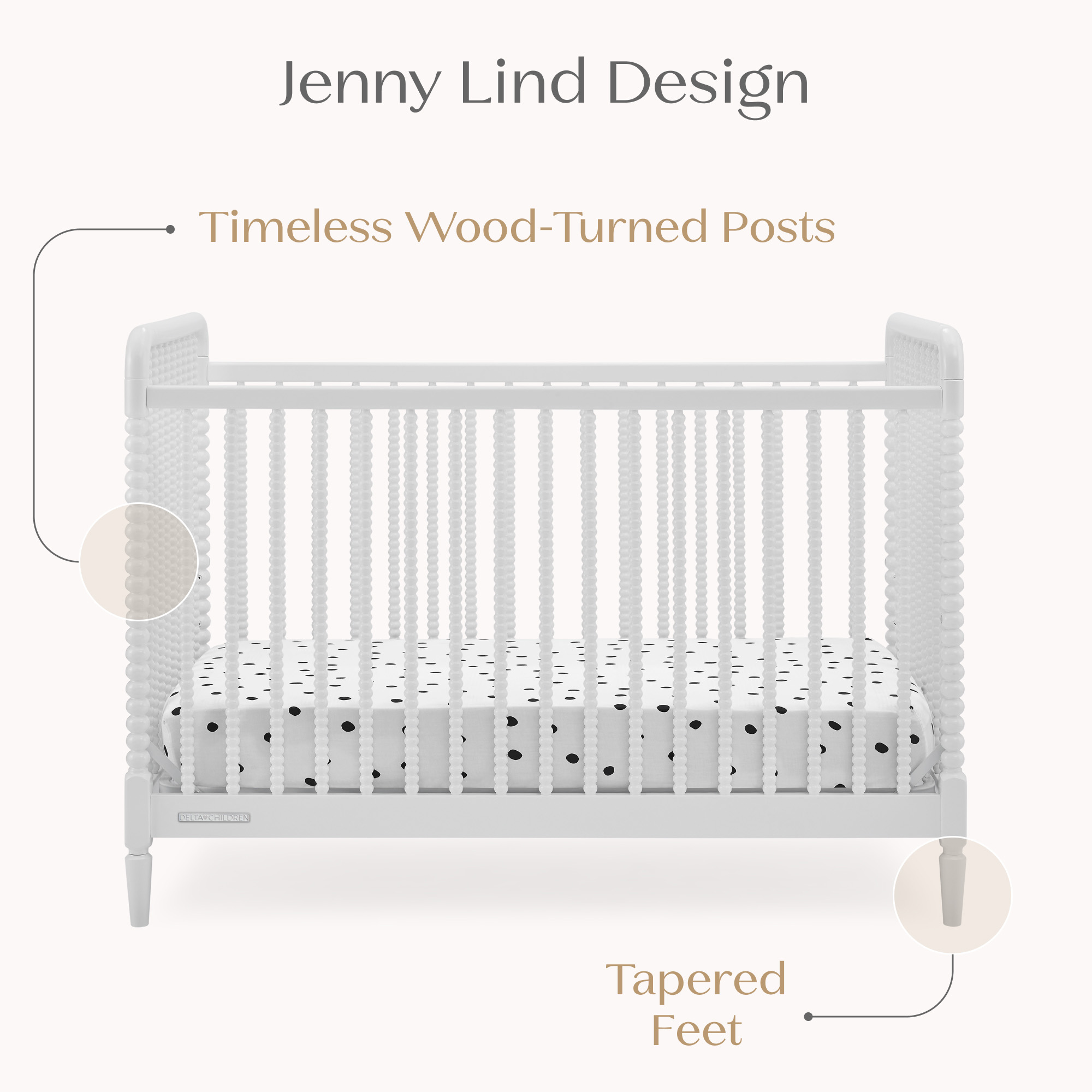 W135130 130 saint 4in1 crib bianca white callout 06