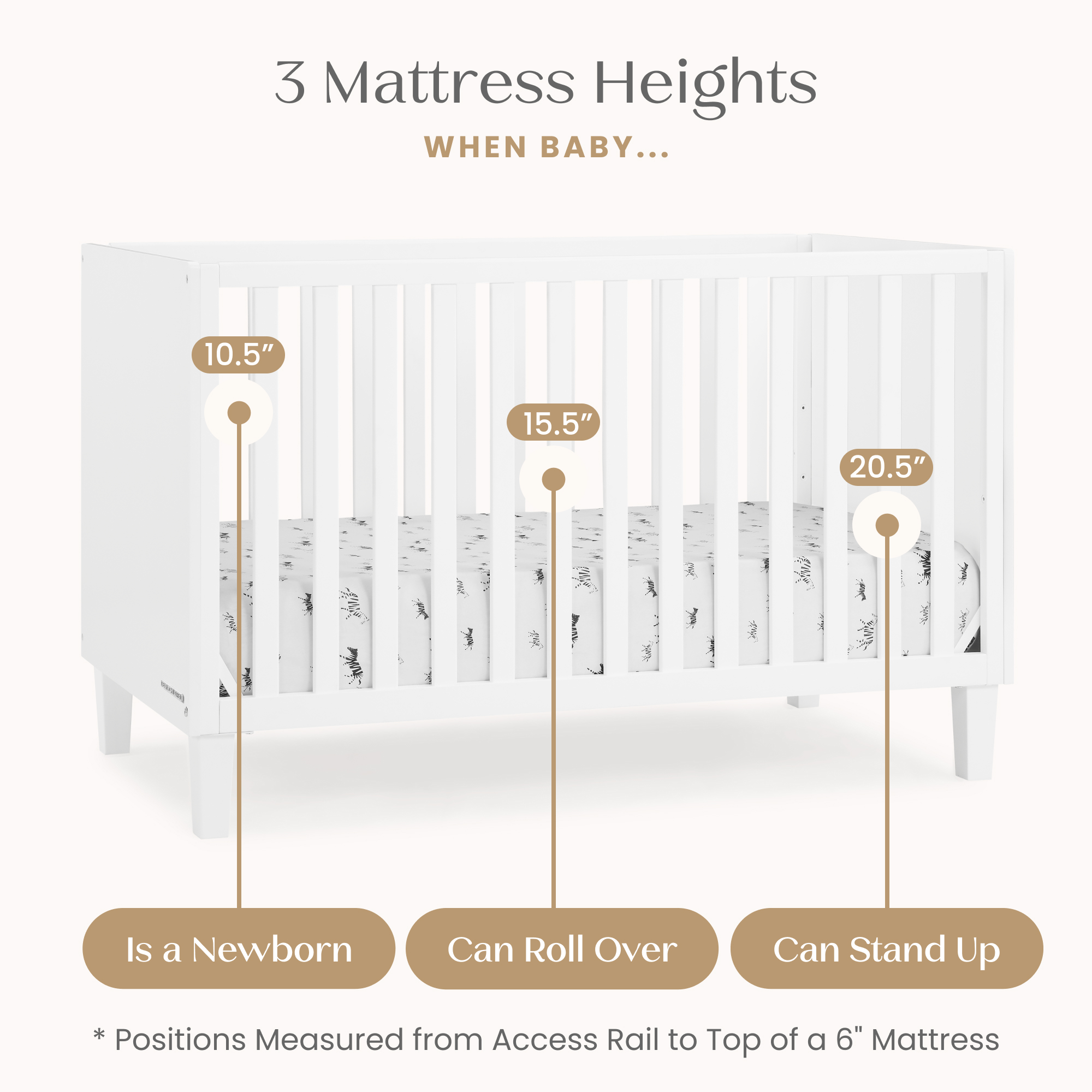 W190130 130 sonny 4in1 crib bianca white callout+5x7 03