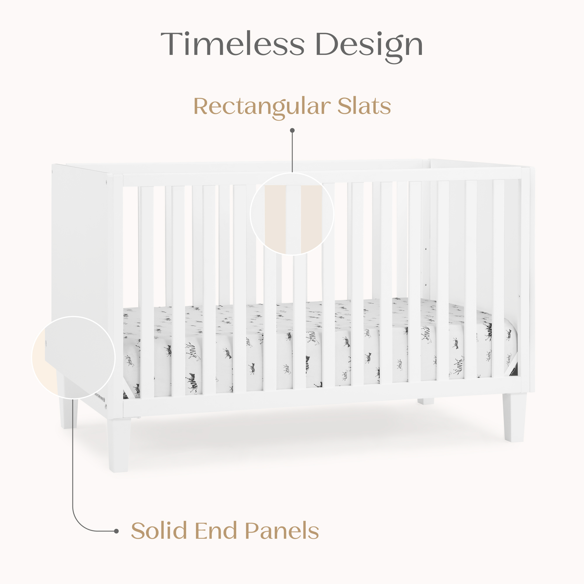 W190130 130 sonny 4in1 crib bianca white callout+5x7 06