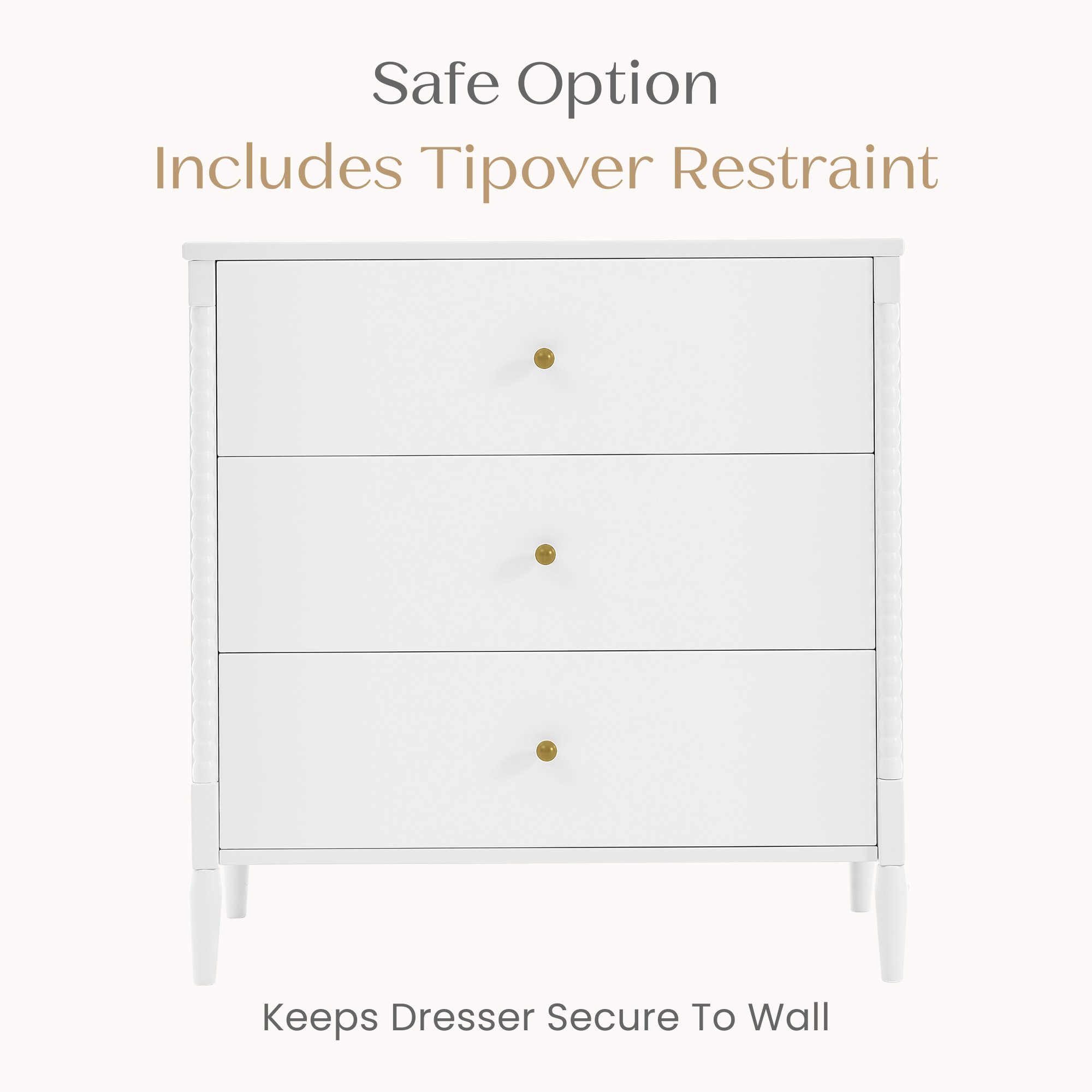 W135430 130 lily 3drawer dresser bianca white callout 104