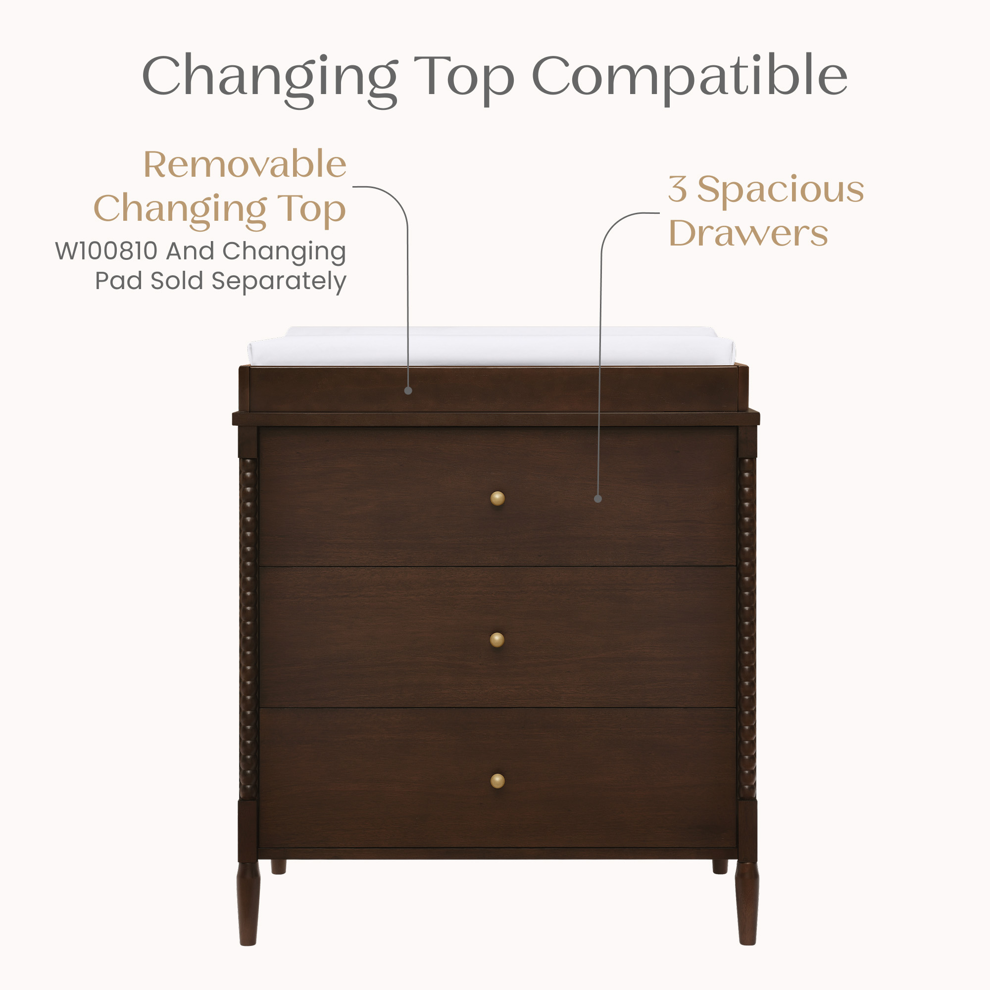 W135430 lily 3drawer dresser bianca espresso callout 101