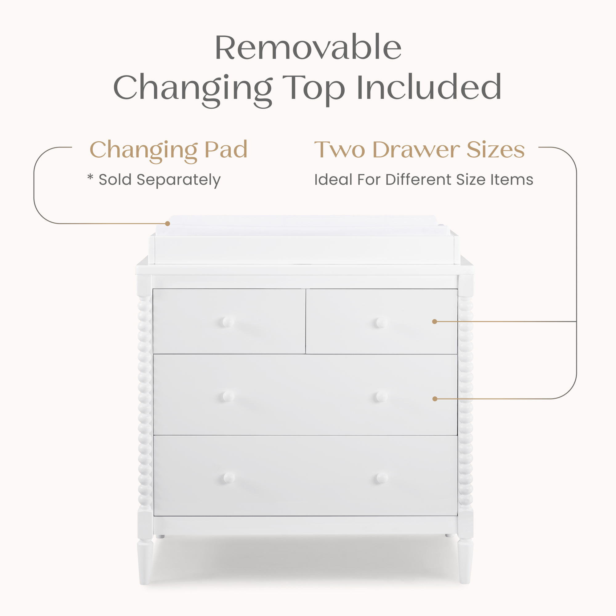 W135440 130 saint 4drawer dresser bianca white callout 101