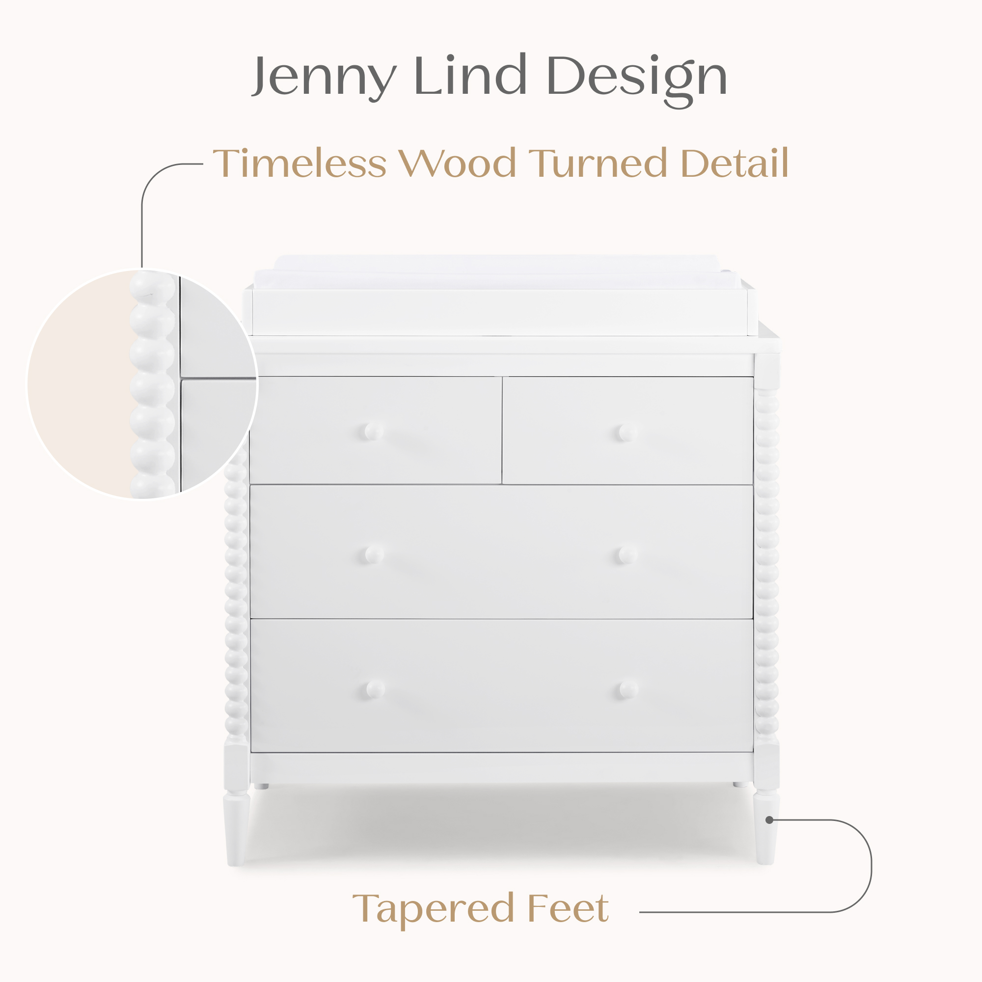 W135440 130 saint 4drawer dresser bianca white callout 105