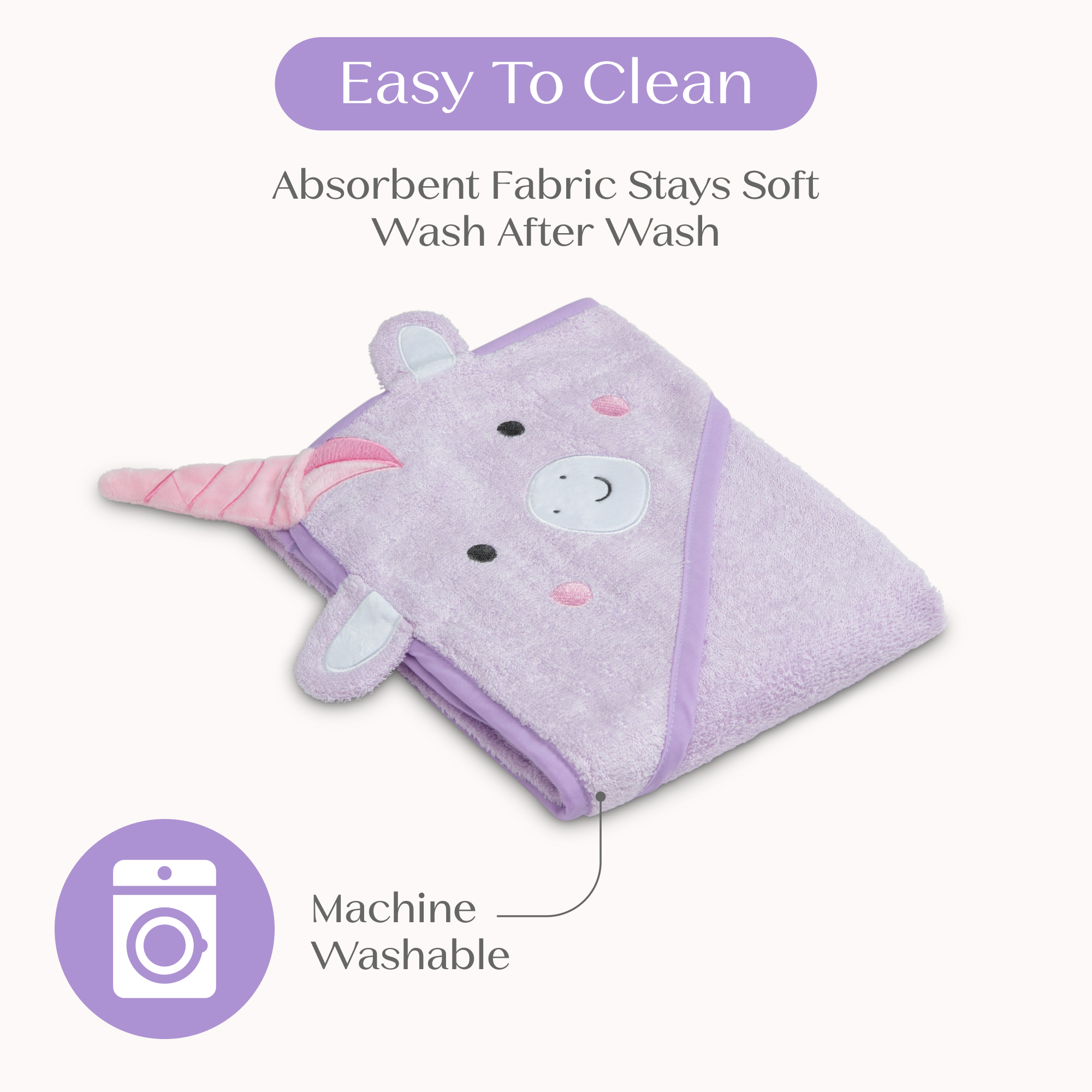 Nu80184gn 1262 infant hooded towel unicorn callout 103