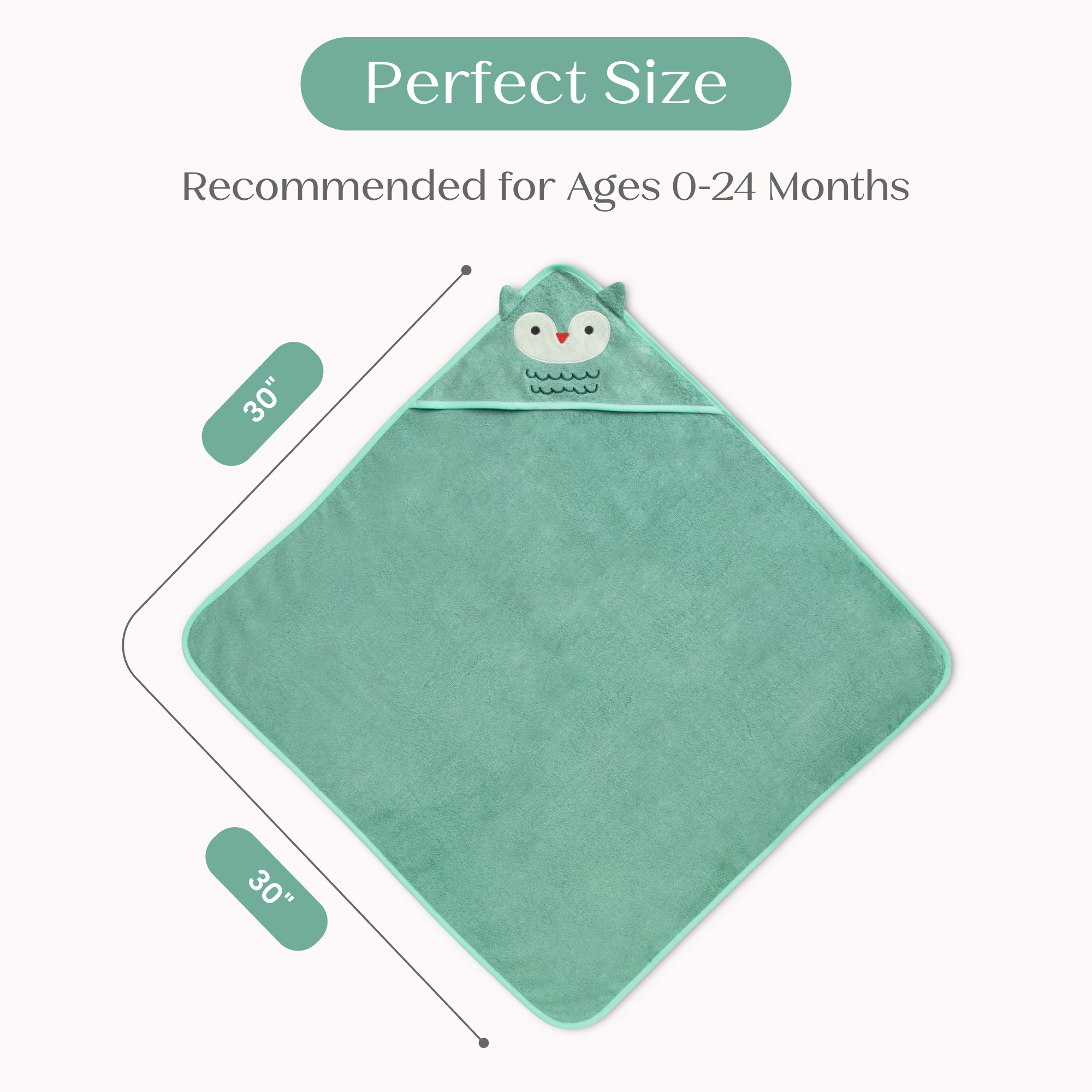 Nu80184gn 1258 infant hooded towel owl callout 102