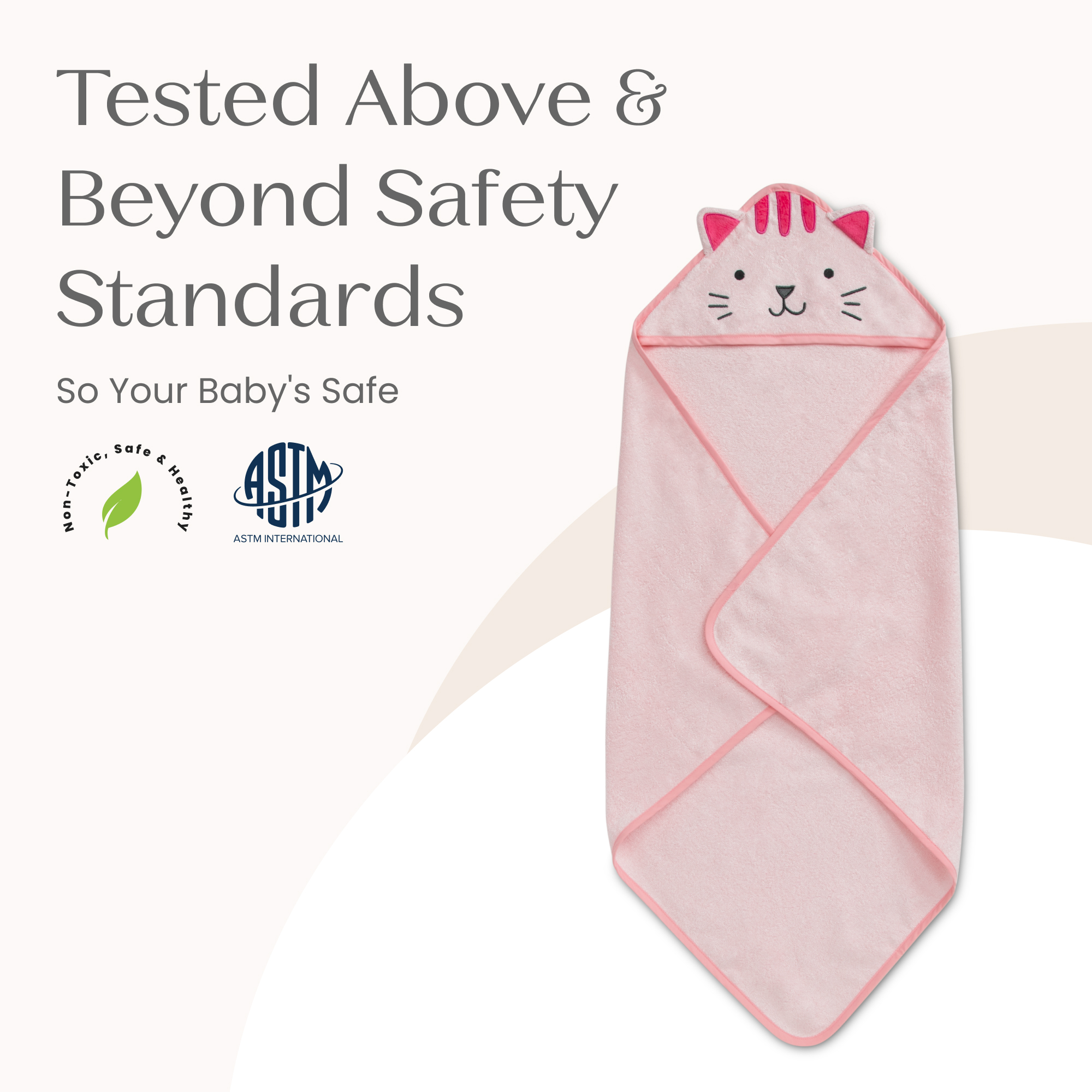 Nu80184gn 1261 infant hooded towel cat callout 104