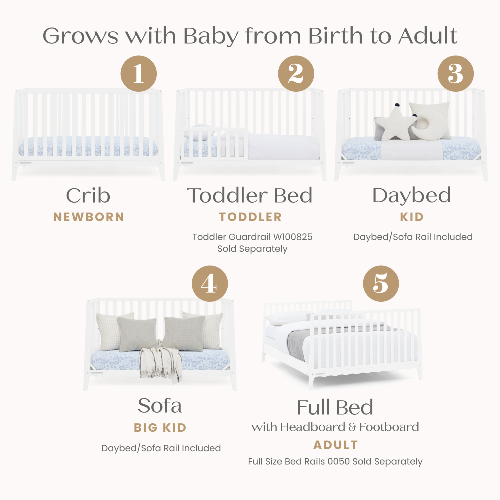 W209140 130 lulu 5in1 crib bianca white callout 102