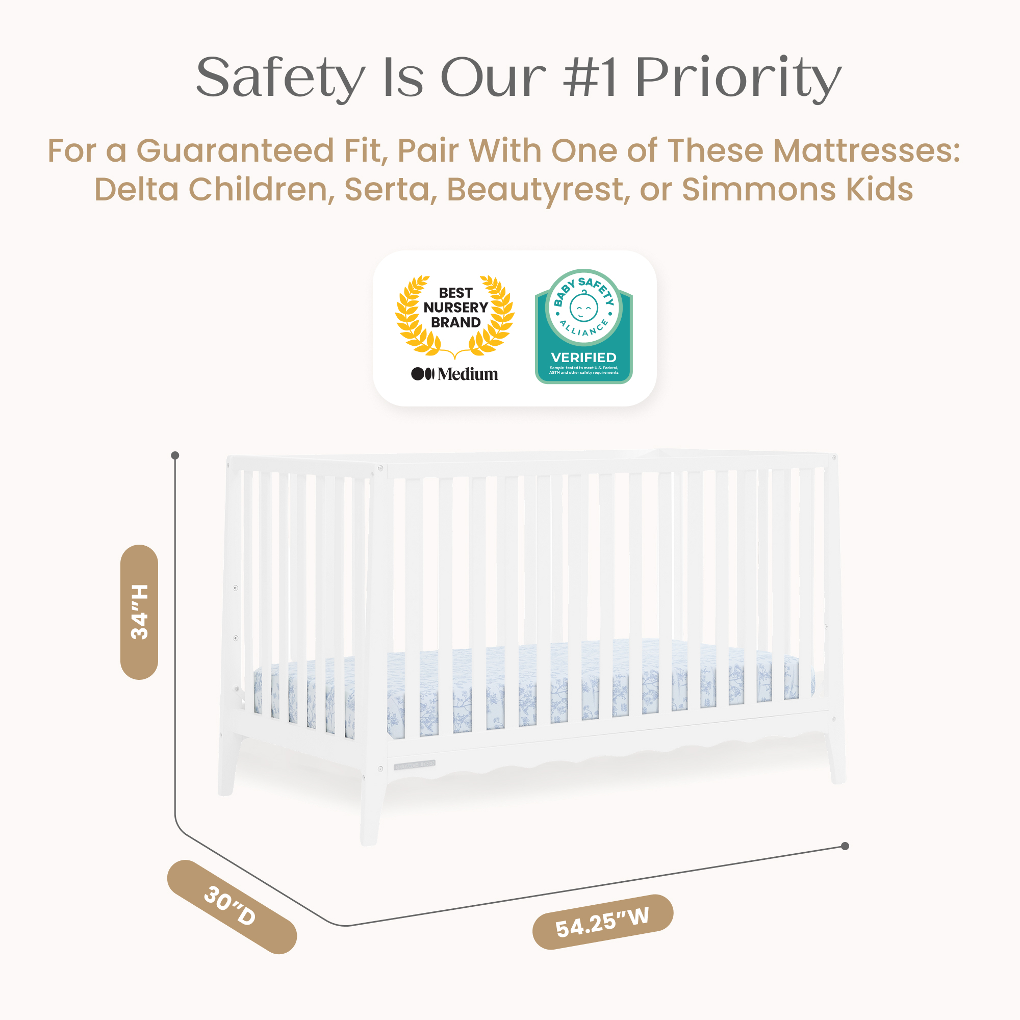W209140 130 lulu 5in1 crib bianca white callout 103