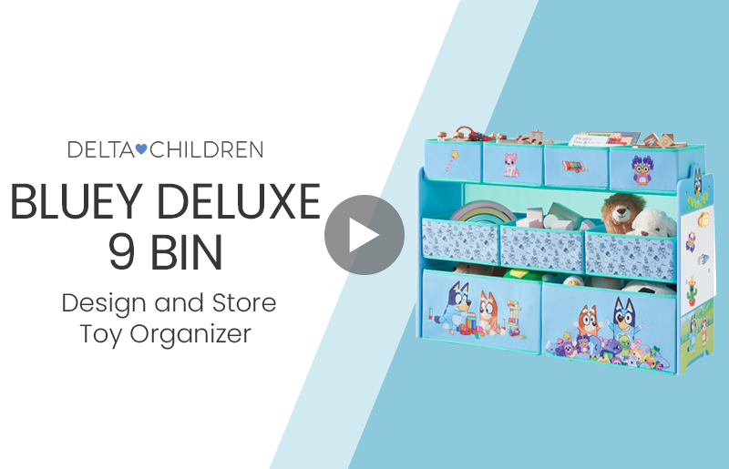 Tb83372bu 1077 bluey deluxe 9 bin design and store toy organizer mobile