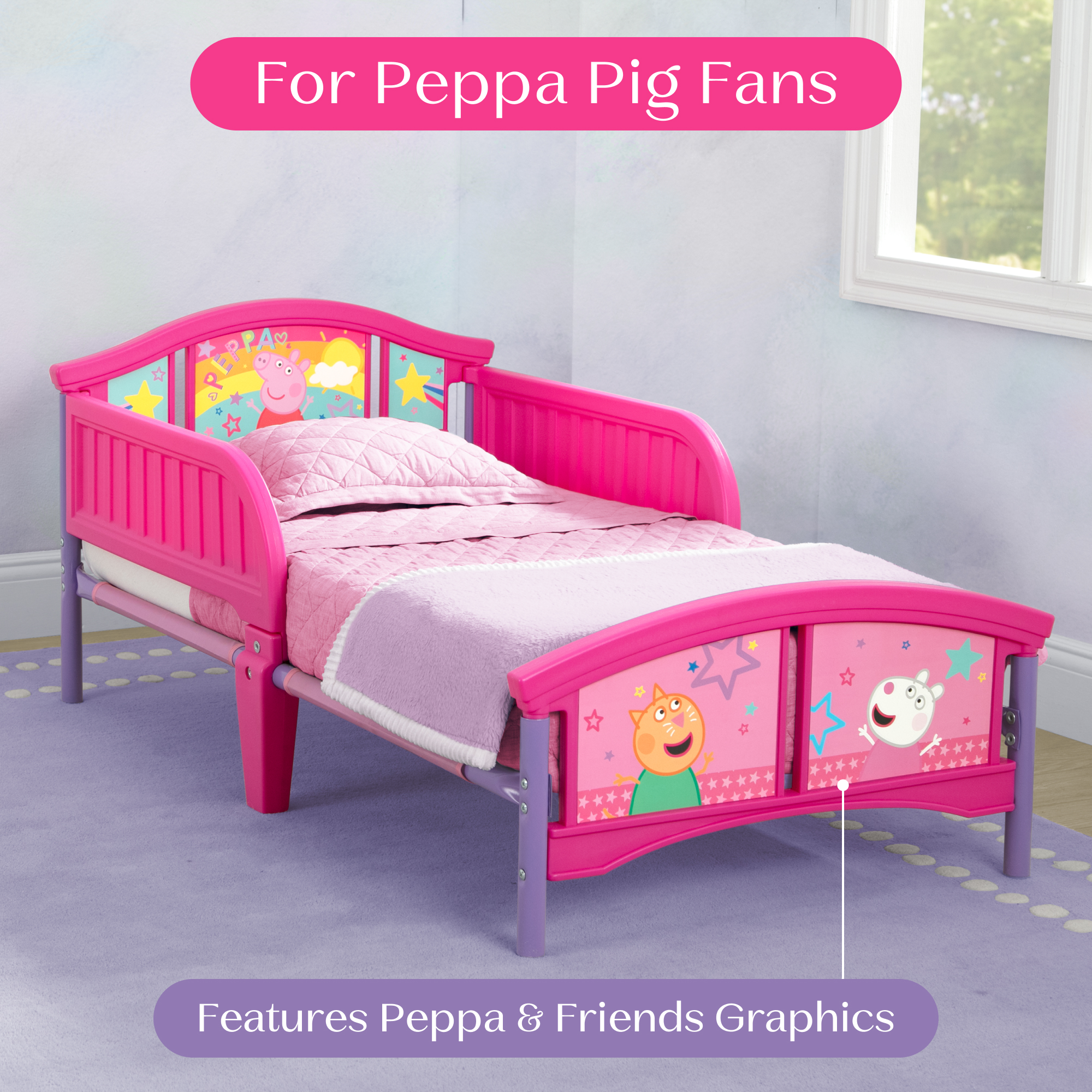 Bb81421pg 1627+peppa+pig+big+toddler+bed+callout 01