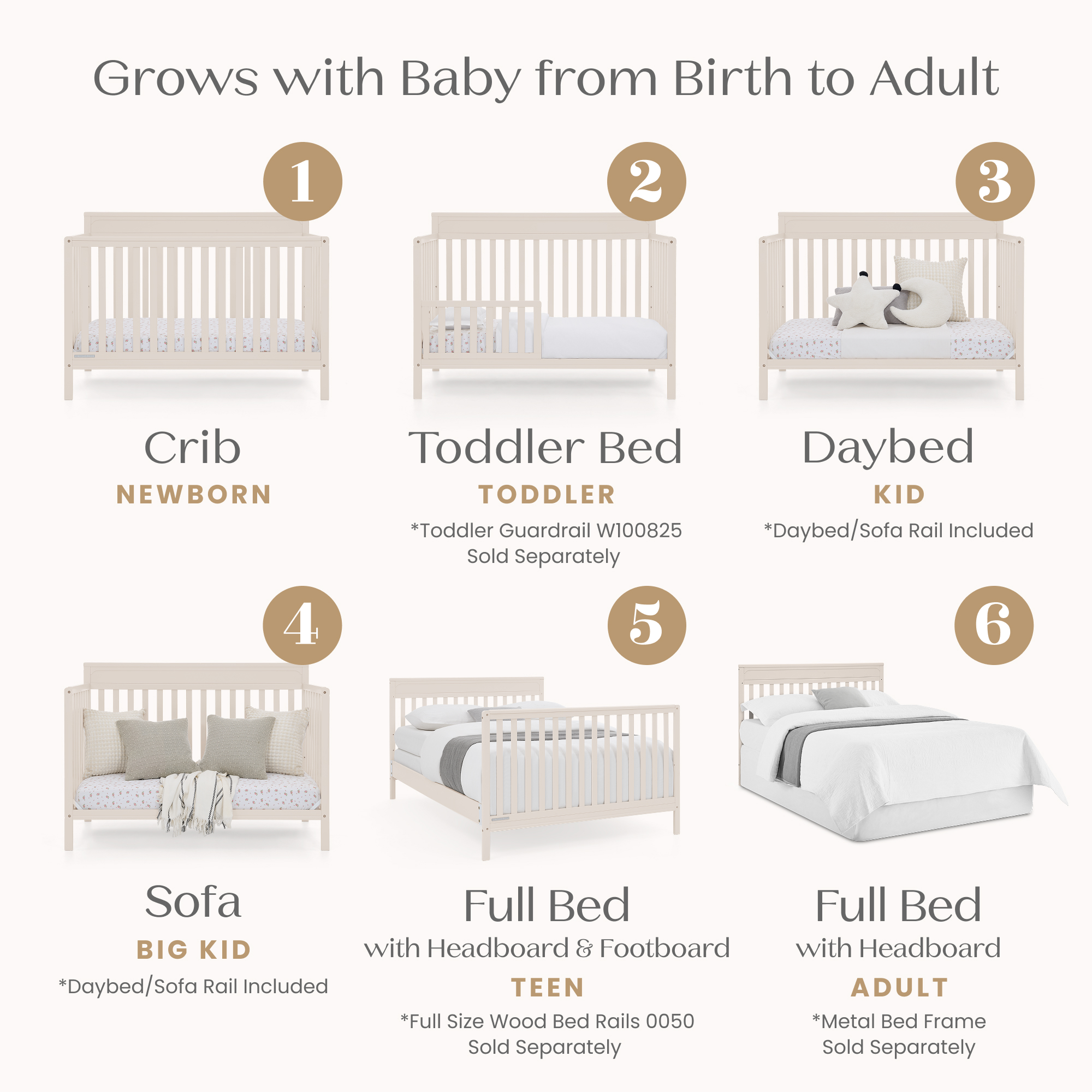 W209150 1560 isabelle 6in1 crib soft beige callout 102