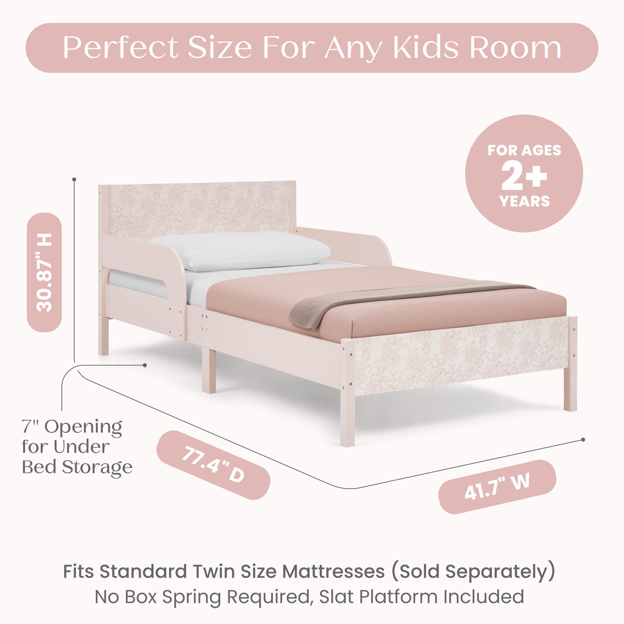 Bb81542gn 1727 wood twin bed pink callout 103