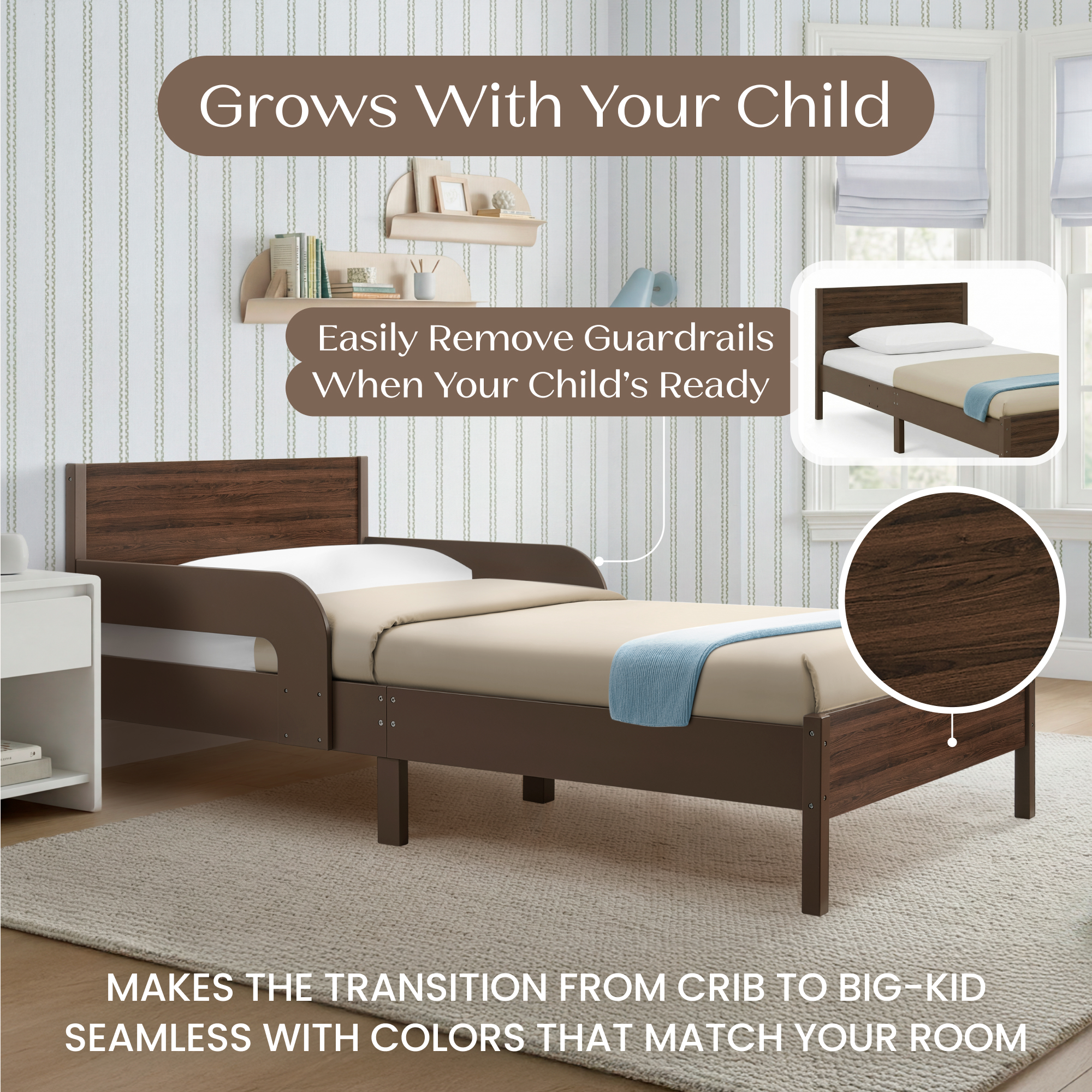 Bb81542gn 1728 wood twin bed brown callout 101