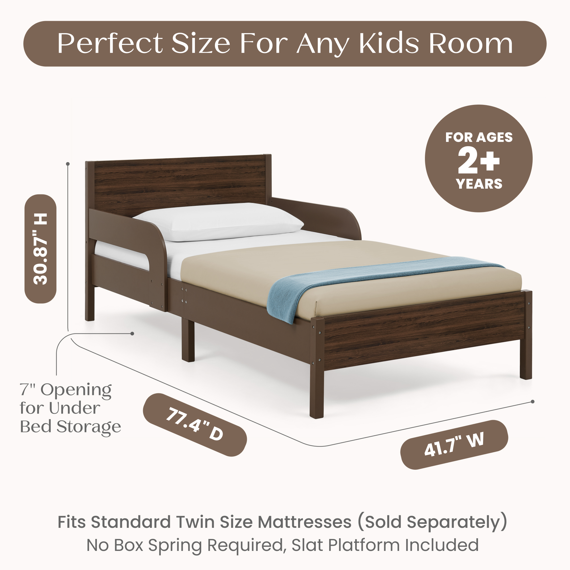 Bb81542gn 1728 wood twin bed brown callout 103